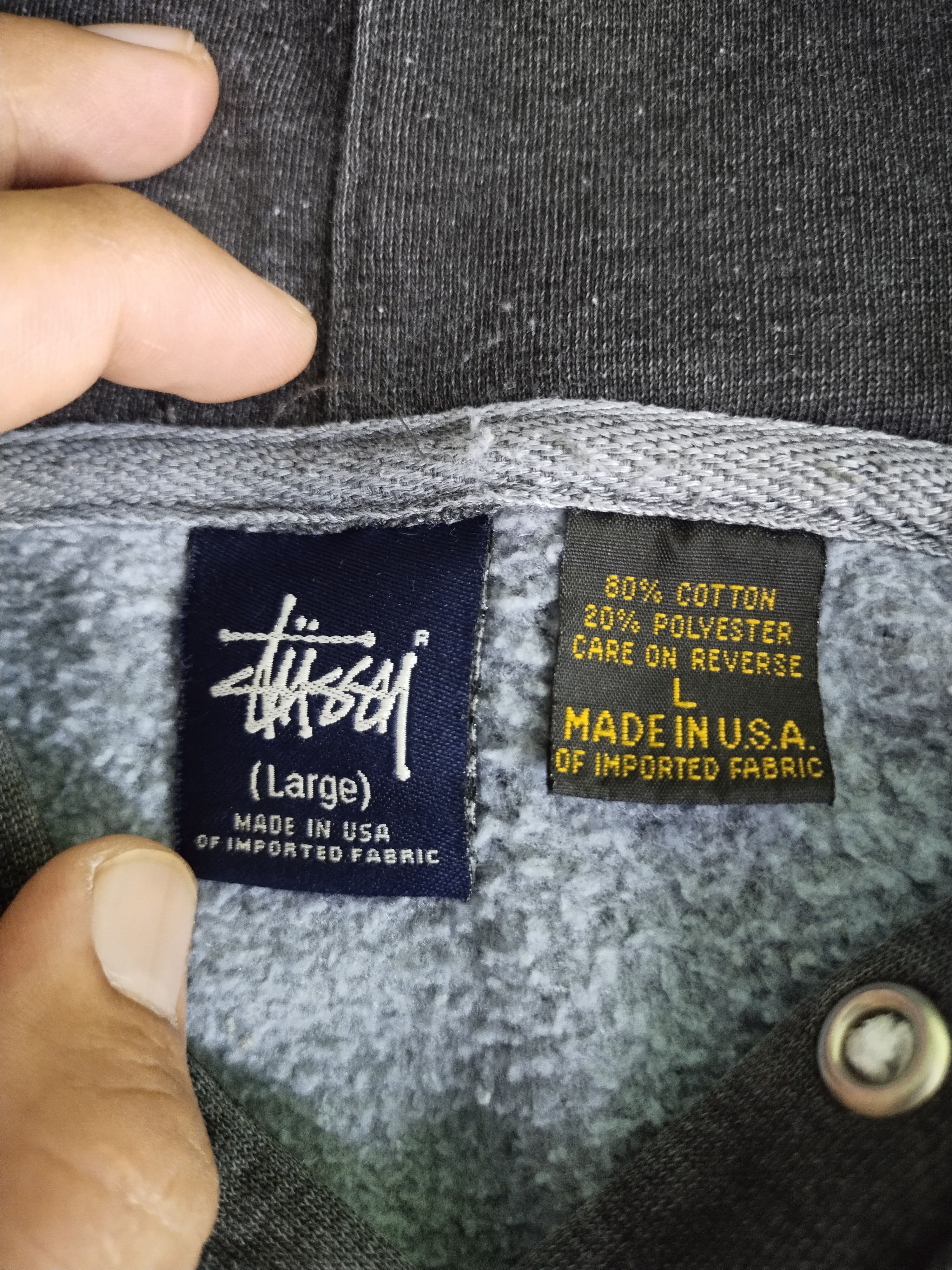 Stussy × Vintage Vintage 80's Stussy Edt. Logo Pullover Grey Hoodie Size US L / EU 52-54 / 3 - 11 Thumbnail