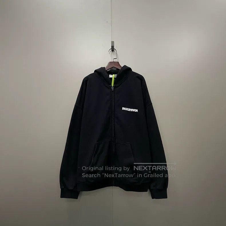 Balenciaga Balenciaga Black Letter Logo Zip-Up Hoodie Size US M / EU 48-50 / 2 - 1 Thumbnail