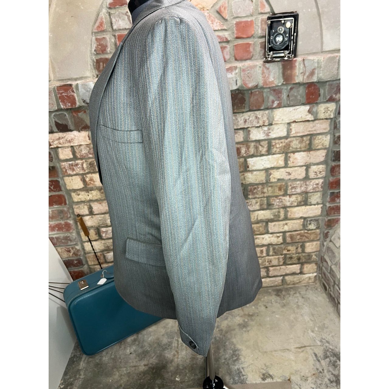 Vintage blazer pinstripe gray orange Size 52R - 4 Thumbnail