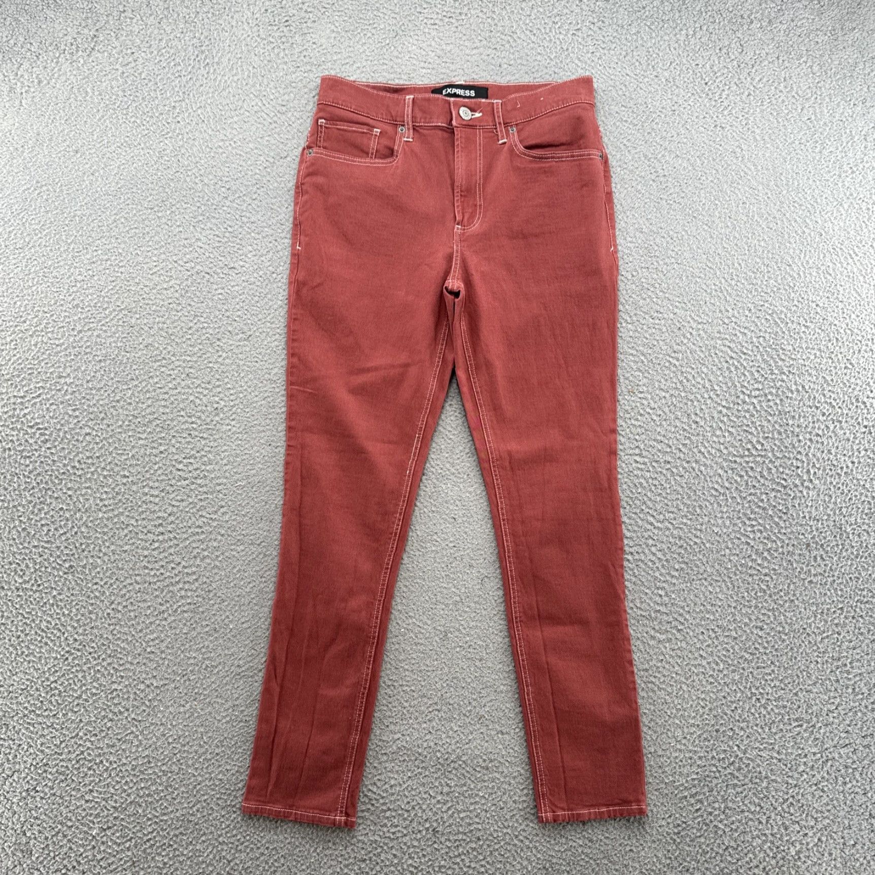 Express Express Women's Stretch High Rise Ankle Legging Jeans 6R Burnt Orange Denim Size 28" / US 6 / IT 42 - 2 Thumbnail