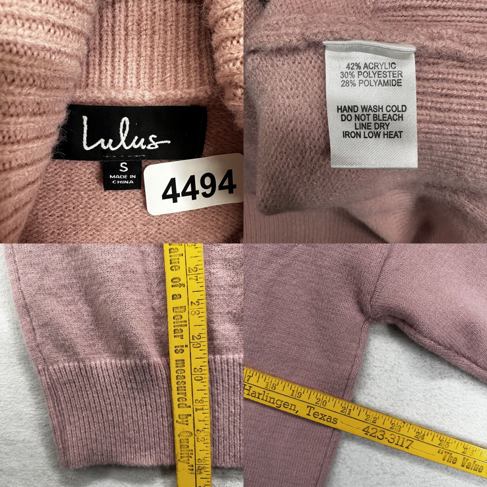 Lulus Lulus Women Sweater Small Turtleneck Pullover Knit Stretch Pink Soft Long Size S / US 4 / IT 40 - 8 Thumbnail
