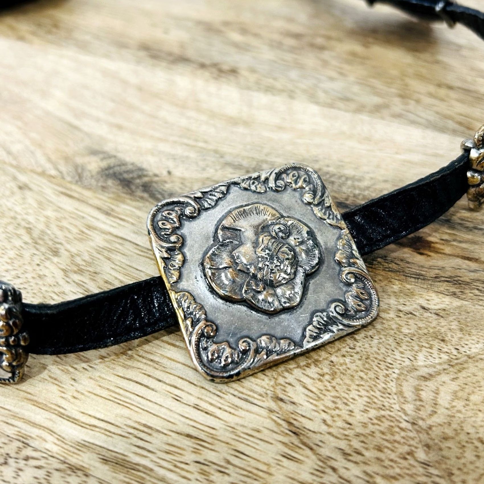 VINTAGE Brighton Belt Western Leather Small 36” Black  display picture 2
