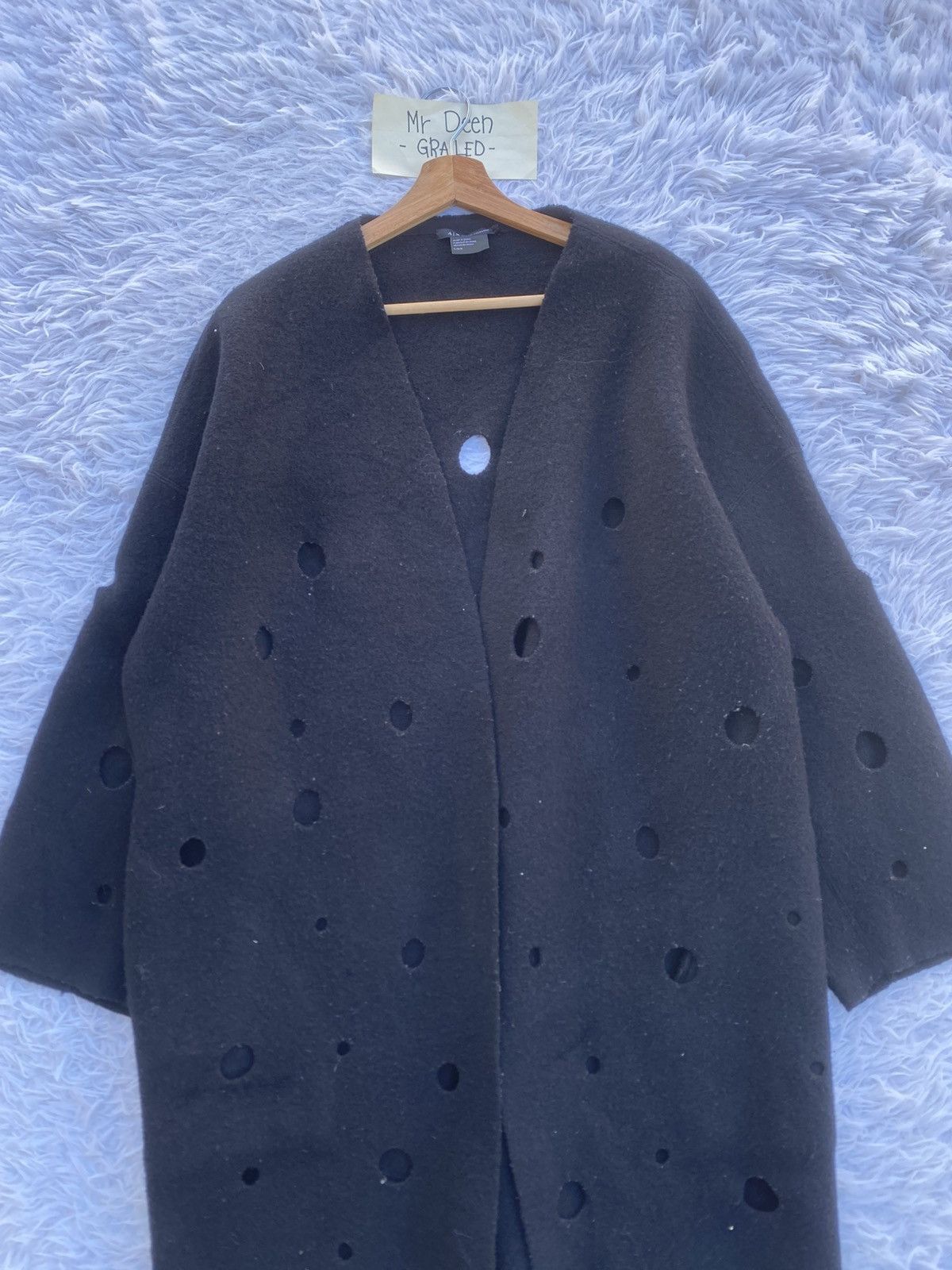 Armani Exchange Rare Armani Exchange Winter Wool Distressed Hole Jacket Size US L / EU 52-54 / 3 - 8 Thumbnail