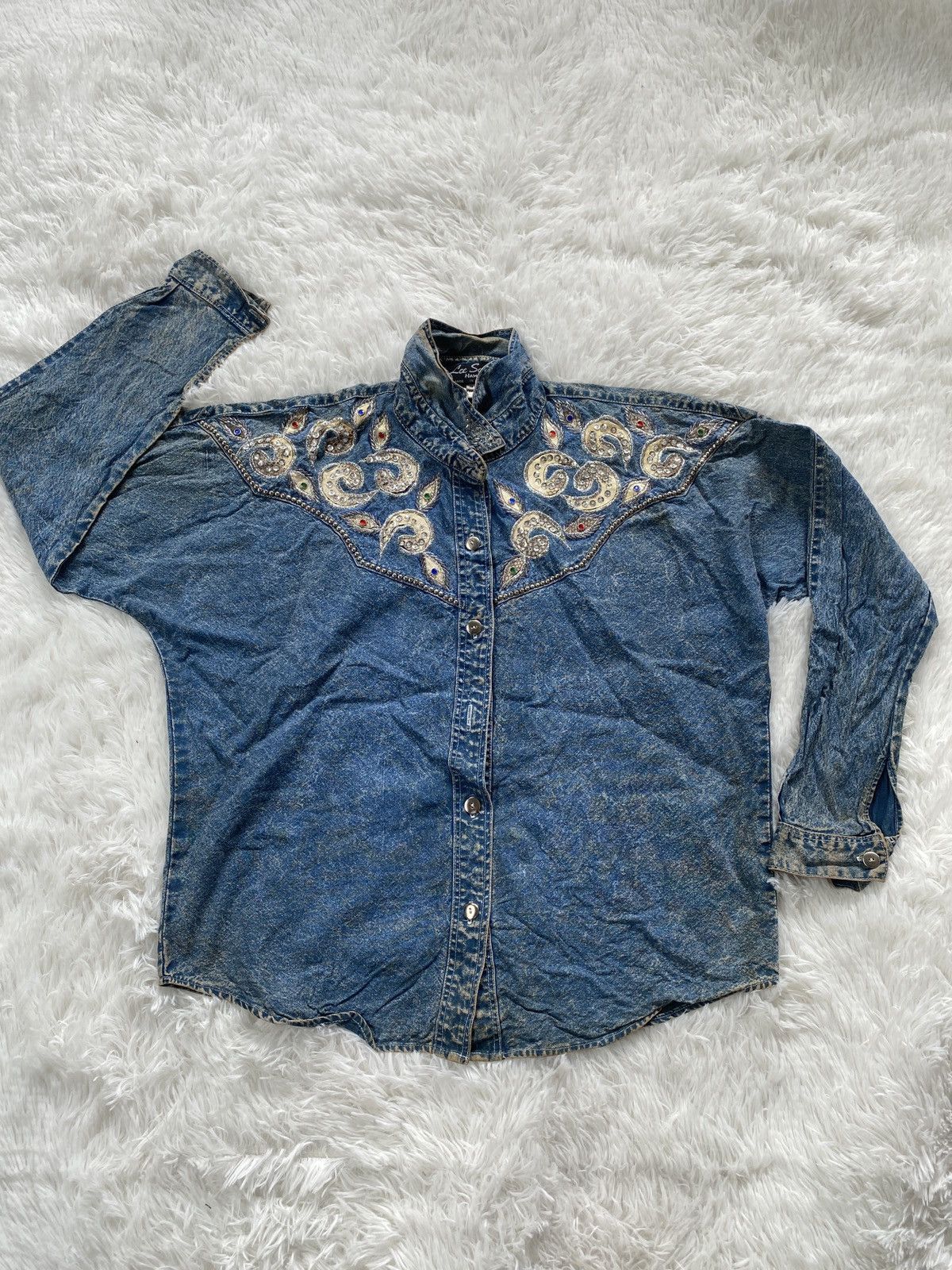 Vintage VINTAGE Lee Sands Hawaii Denim Button Jacket Women Size L / US 10 / IT 46 - 1 Thumbnail