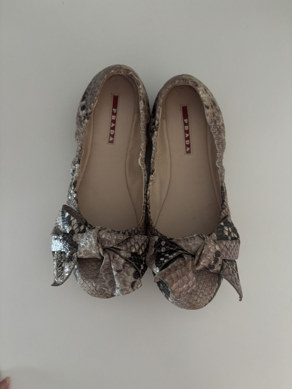 Prada Prada Snakeskin Ballerina Flats Size 36 Size US 5 / IT 35 - 2 Thumbnail