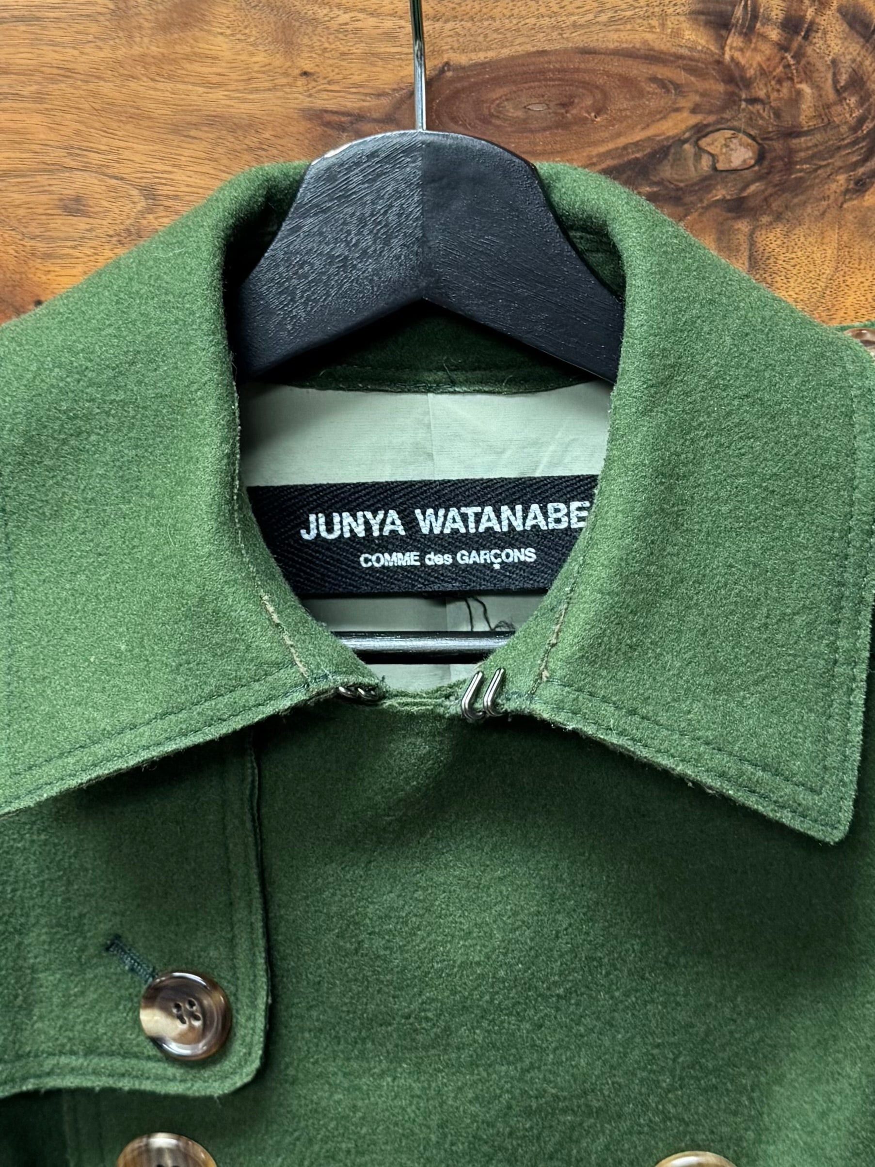 Junya Watanabe AW2006 Junya Watanabe ‘Taxi Driver’ Distressed Green Wool Trench Coat Size US S / EU 44-46 / 1 - 3 Thumbnail