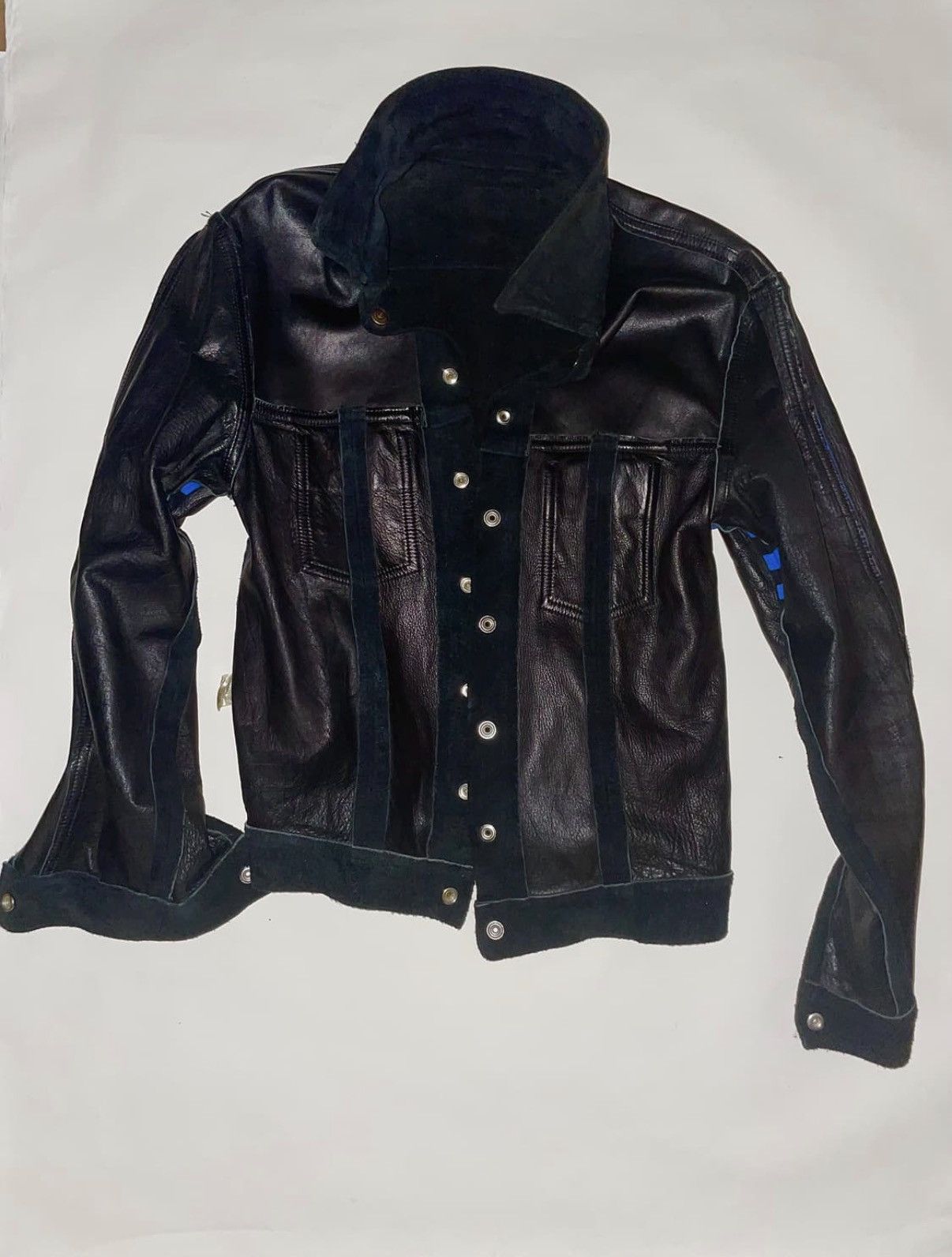 Undercover UNDERCOVER 1997 AW "LEAF" PAINTLINE COW SUEDE LEATHER JACKET Size US M / EU 48-50 / 2 - 1 Thumbnail