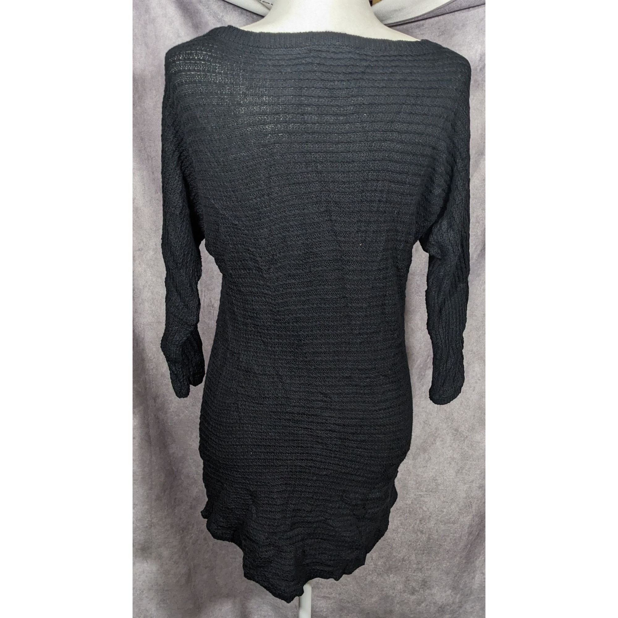 Other New York & Company Corporate Goth Black Knit Sweater Size XS / US 0-2 / IT 36-38 - 5 Thumbnail
