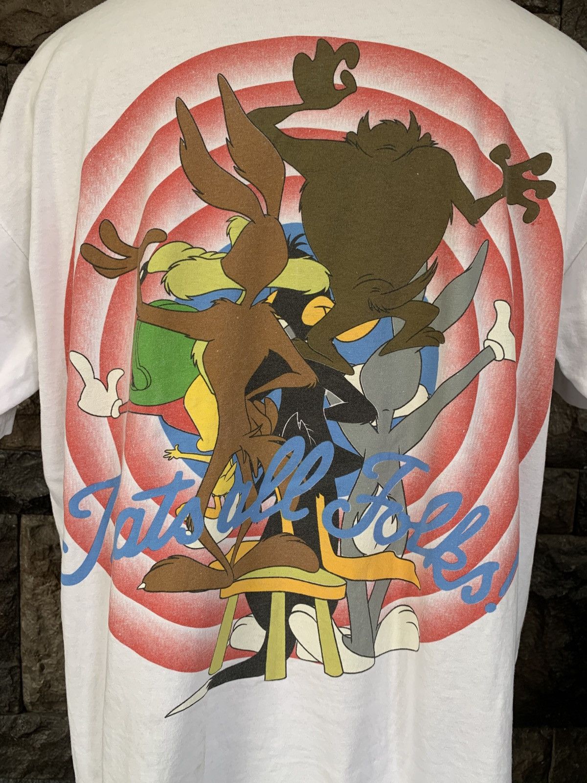 Warner Bros Vintage 90s Looney Tunes Mirror Print Warner Bros T shirt Size US XL / EU 56 / 4 - 7 Thumbnail