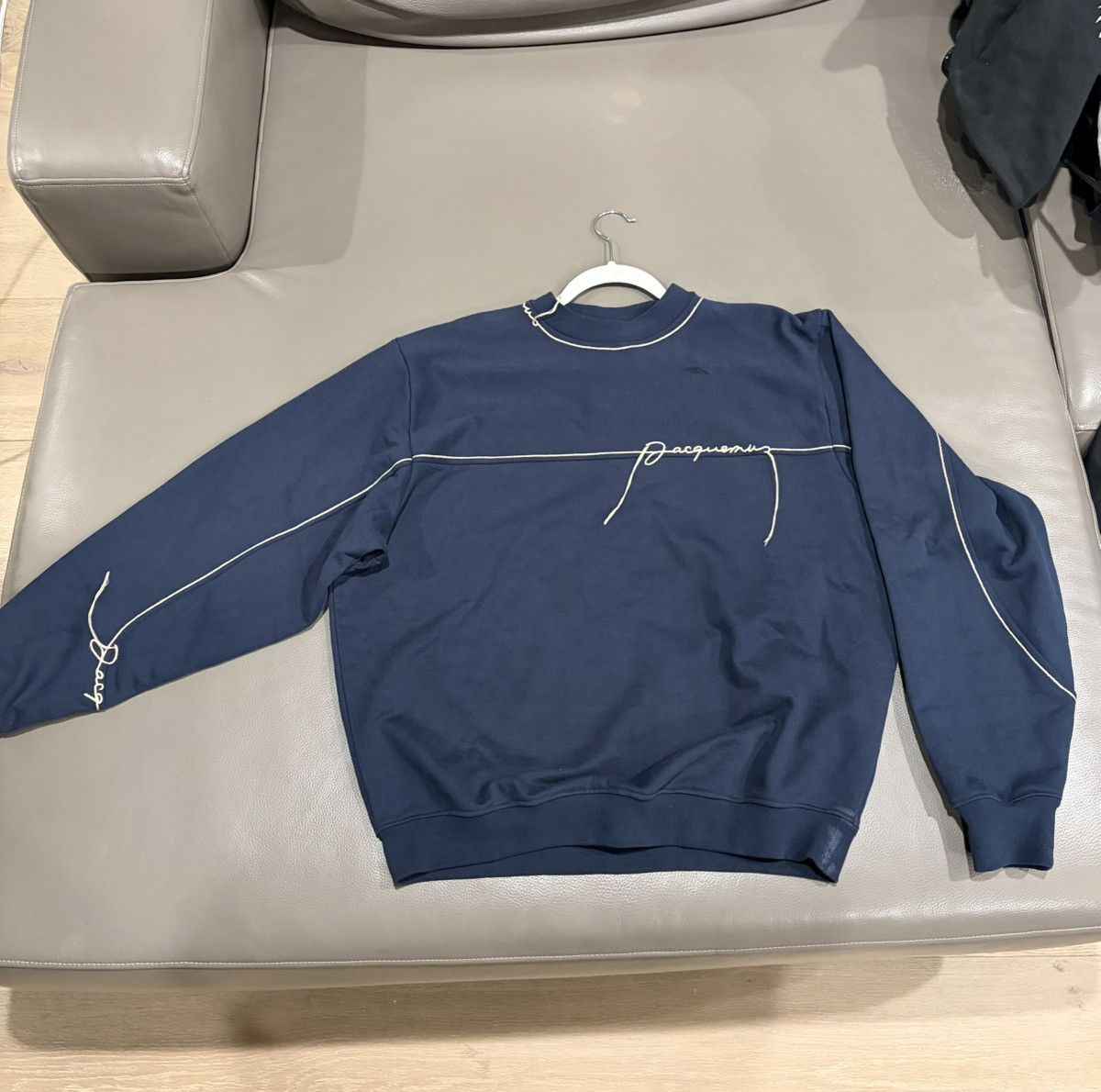 Jacquemus Jacquemus Navy Le Raphia 'Le Sweatshirt Fio' Sweatshirt Size US M / EU 48-50 / 2 - 3 Thumbnail