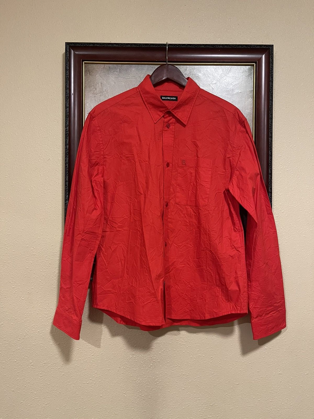 image of Balenciaga Men’S Long Sleeve Shirt in Red, Men's (Size XS)