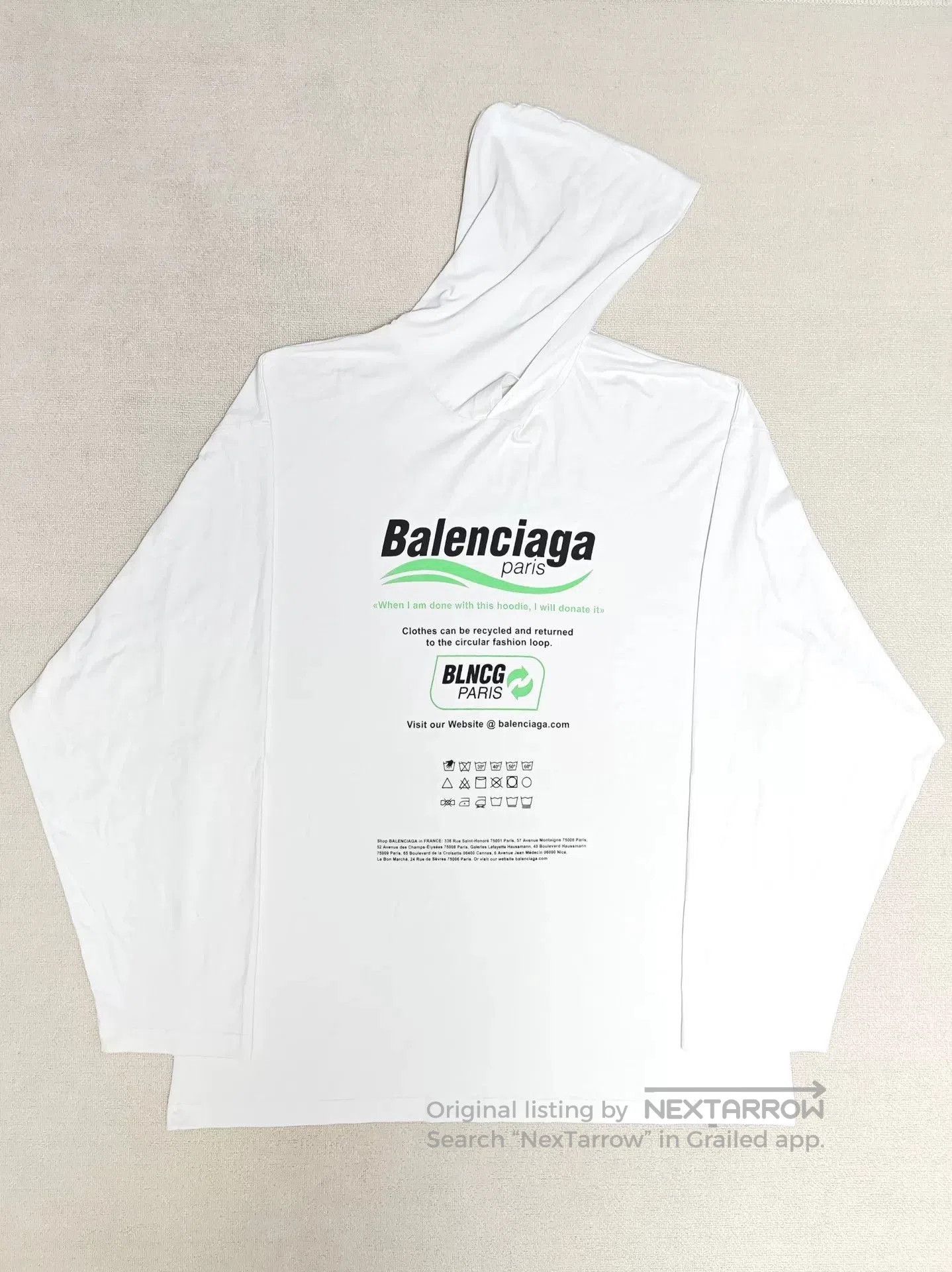 Balenciaga Balenciaga Long Sleeve Hoodie Eco. Size US S / EU 44-46 / 1 - 1 Thumbnail
