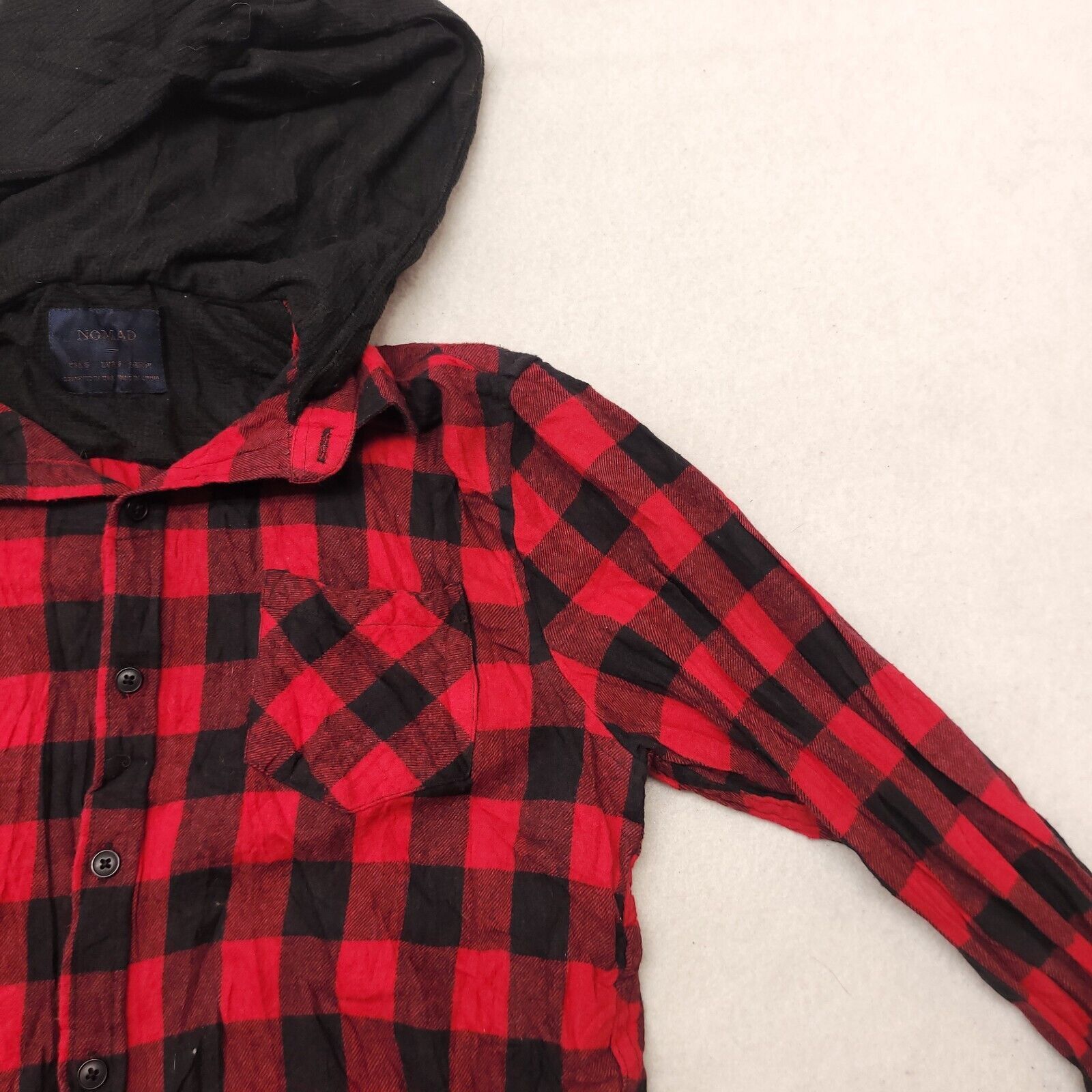 Nomad Nomad Casual Button Up Hoodie Mens Size Small S Red Plaid Size US S / EU 44-46 / 1 - 5 Thumbnail