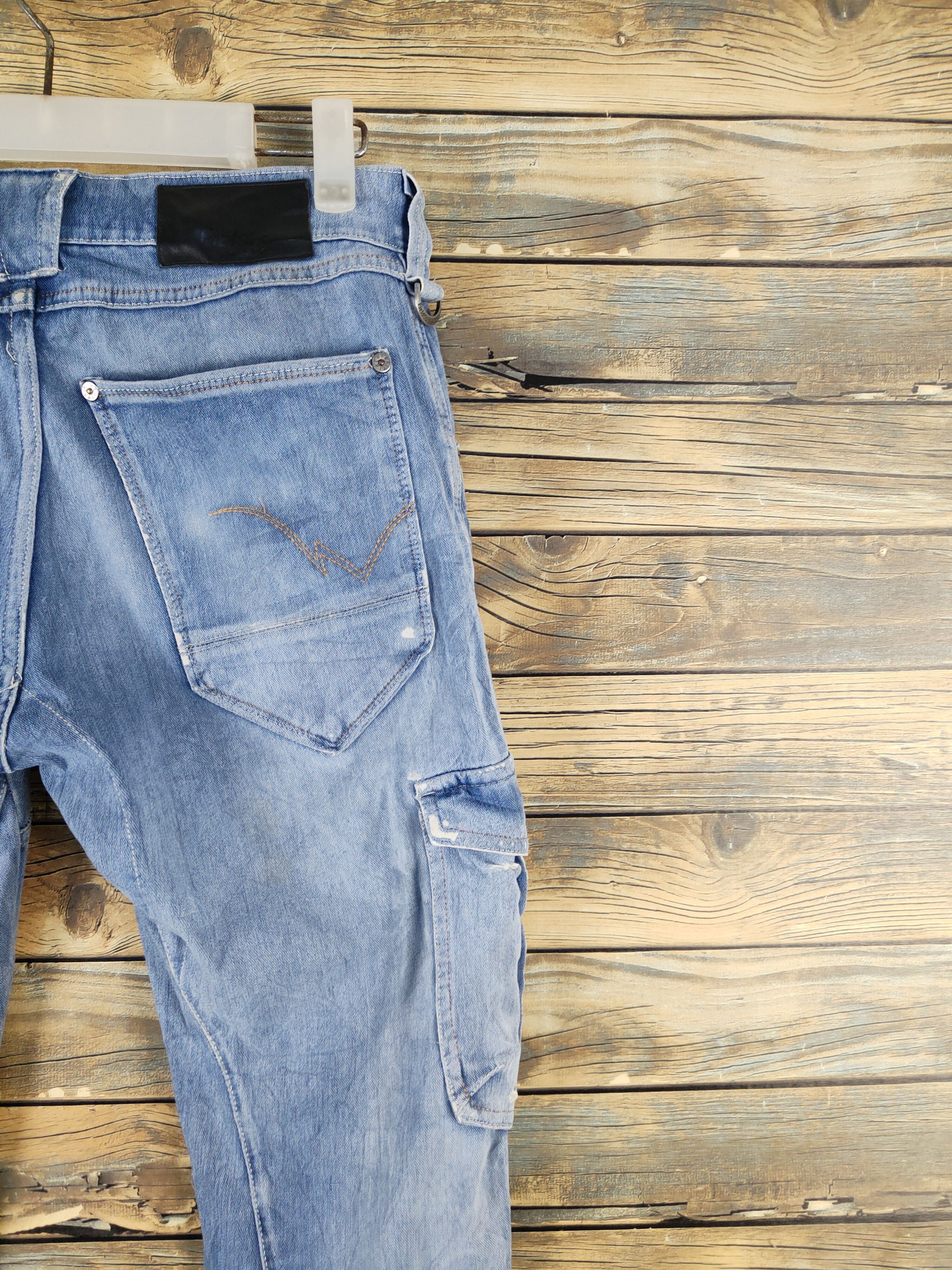 Japanese Brand FieldCore Blue Distressed Ripped Soft denim Jeans #W2057 Size US 30 / EU 46 - 10 Thumbnail