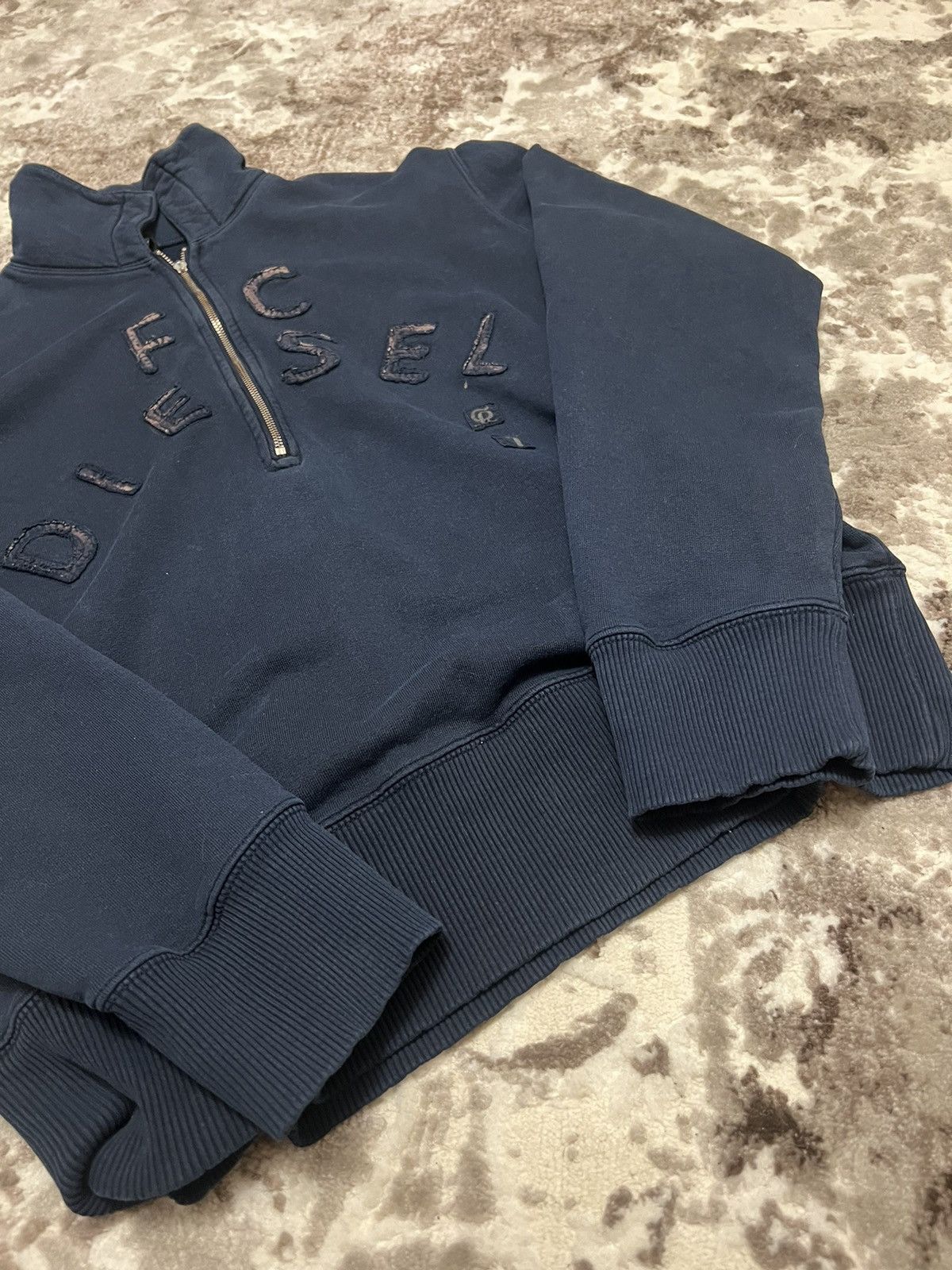 Diesel × Vintage Vintage 90s Diesel Y2k Big logo Rare 1/2 Zip sweatshirt Size US M / EU 48-50 / 2 - 3 Thumbnail
