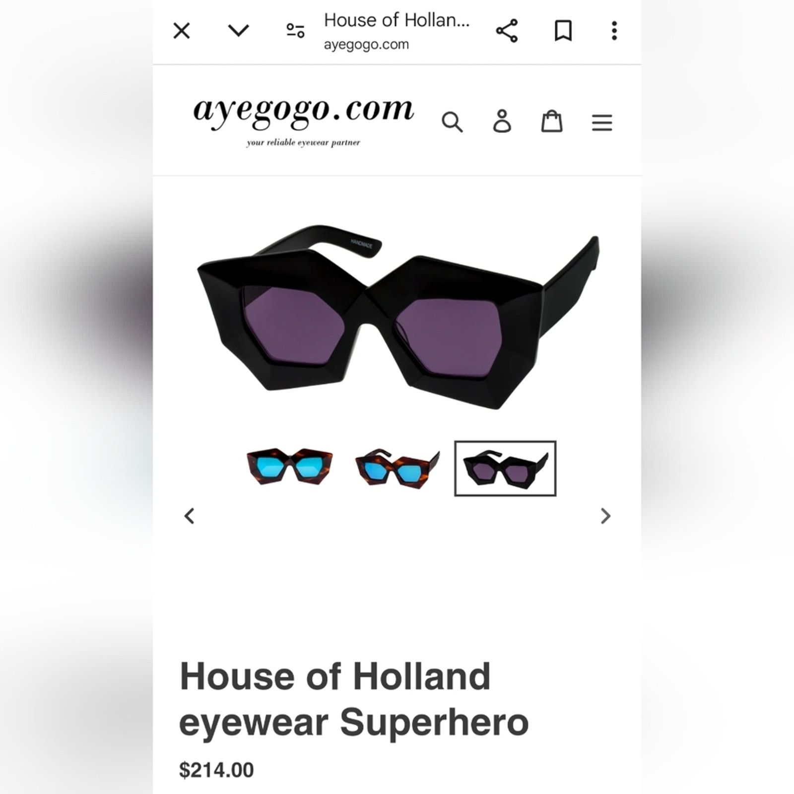 House Of Holland House of Holland SUPERHERO Sunglasses 🖤 New without tags! Size ONE SIZE - 4 Thumbnail