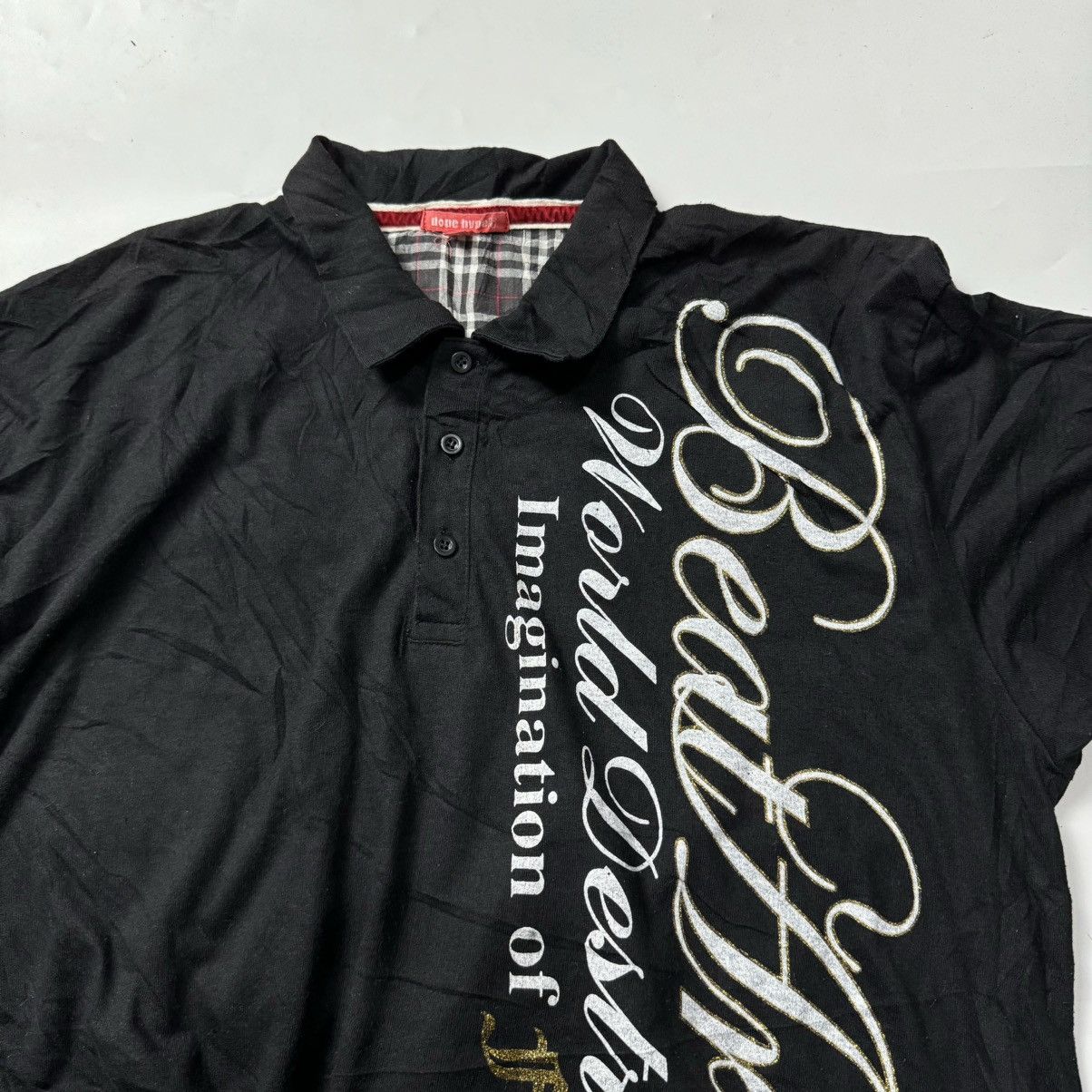 If Six Was Nine × Japanese Brand × Le Grande Bleu (L.G.B.) Bright Flying Dope Hyper Polo Shirt Poem Size US XL / EU 56 / 4 - 3 Thumbnail