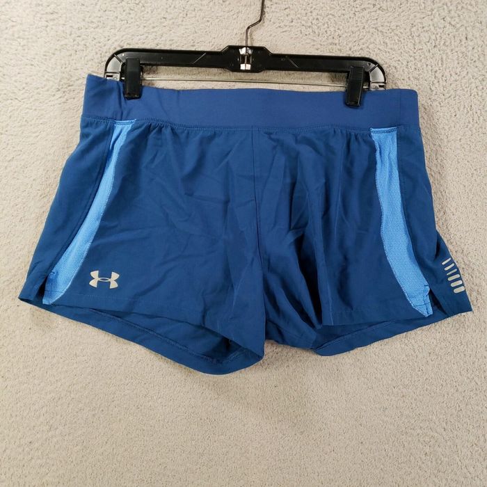 Under Armour Under Armour Shorts Womens Large Ble Lined Liner Fitted  Heatgear Running Jogging