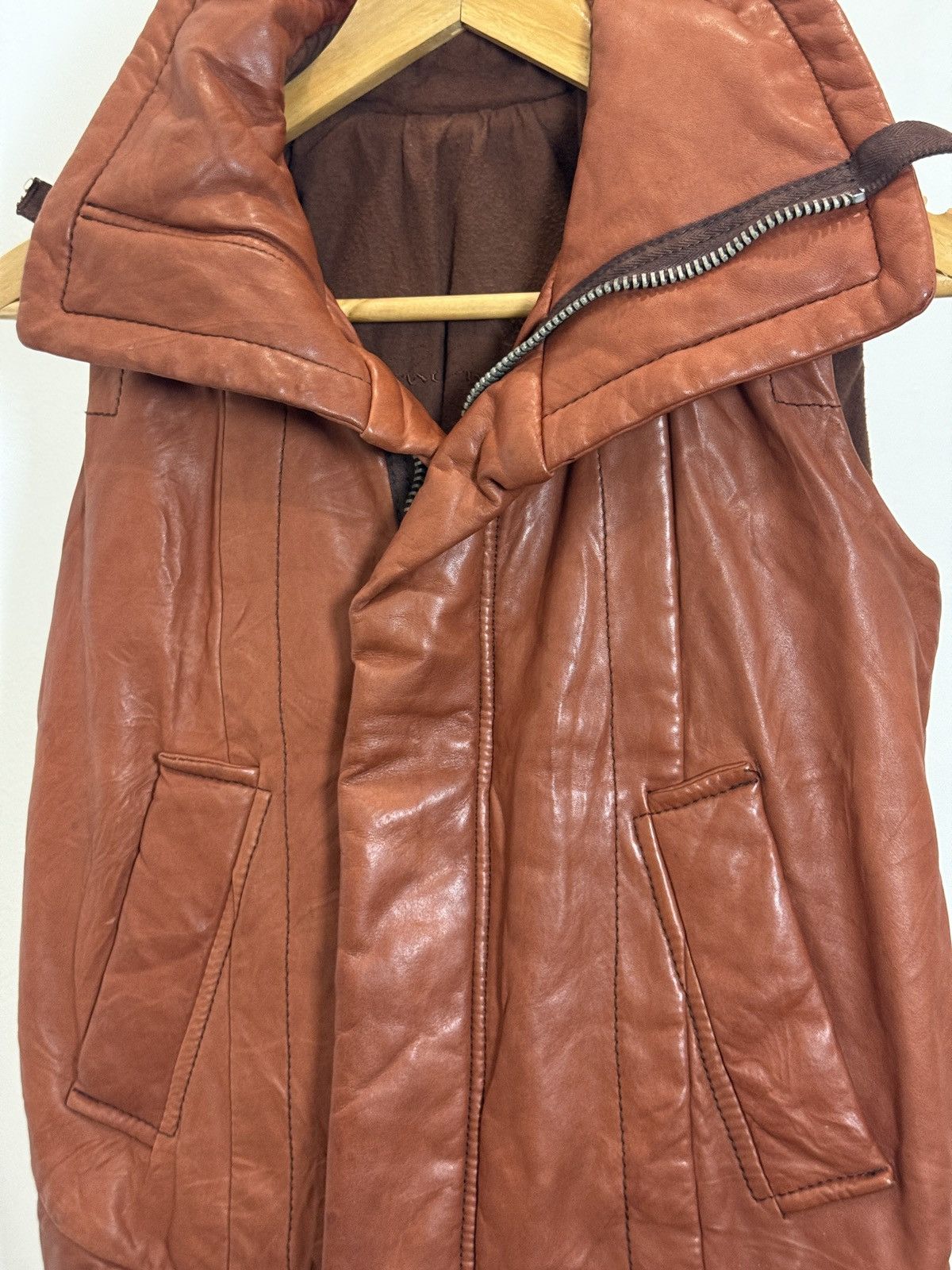 Rick Owens 2000’s Leather Vest Size US S / EU 44-46 / 1 - 2 Thumbnail