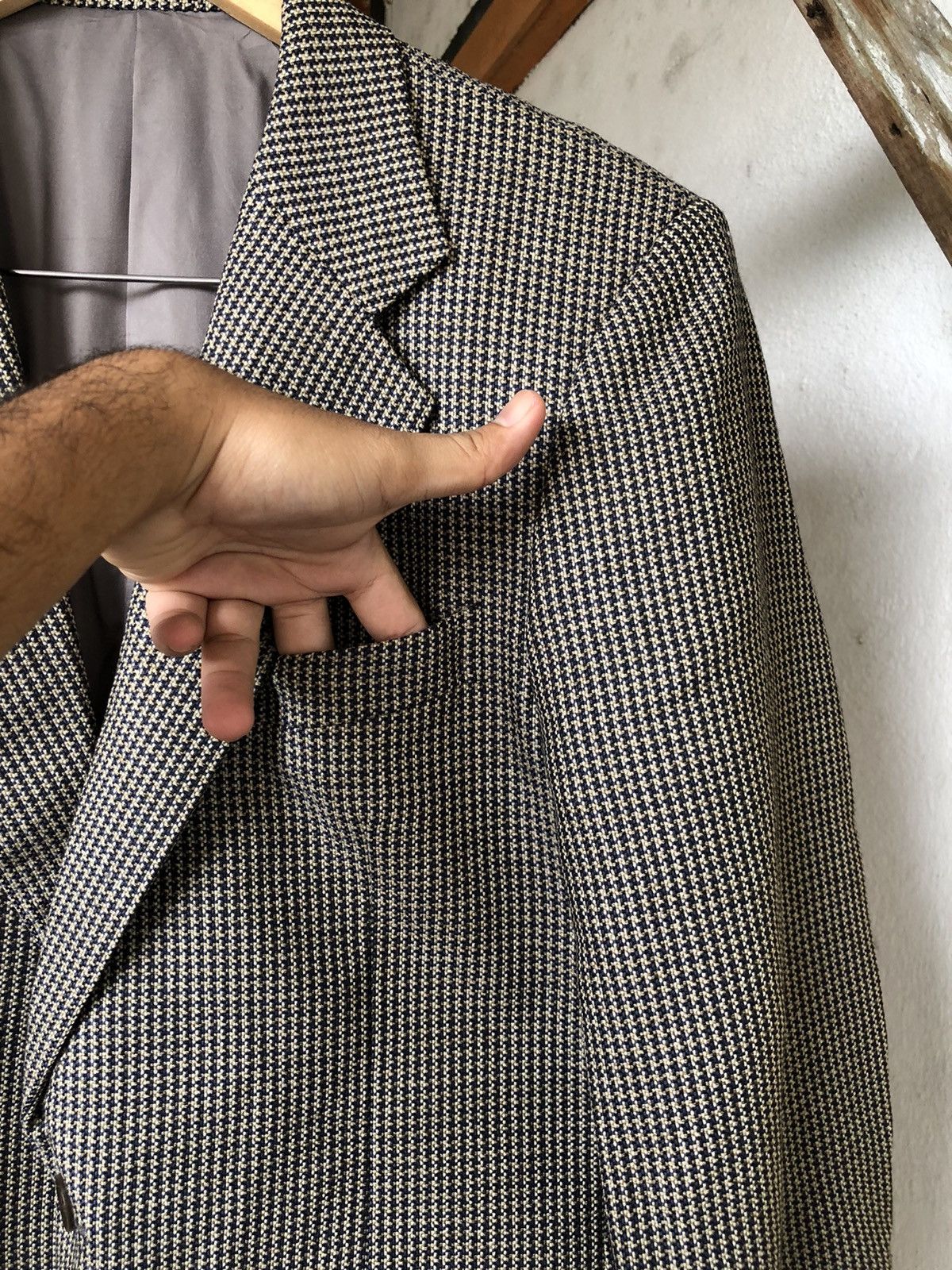 Burberry Vtg Burberry Tweed Wool Checked Single Breasted Blazer Size US M / EU 48-50 / 2 - 11 Thumbnail