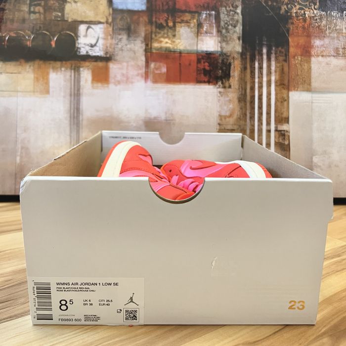 Nike Nike Air Jordan 1 Low SE Pink Blast Satin Sail Chile Red AJ1 | Grailed