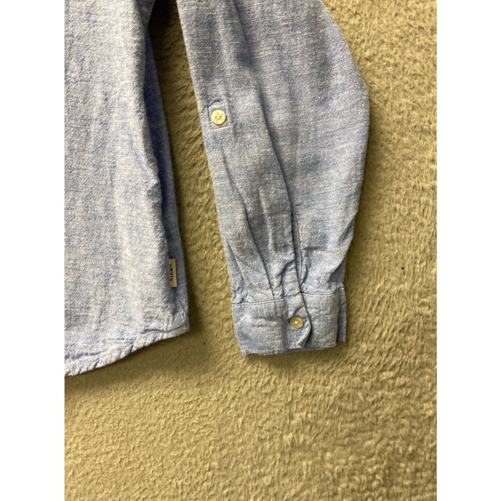Orvis Orvis Shirt Women's XL Blue Button-Up Long Sleeve Linen Blend Regular Fit Breathable Easy Care Classic Beach Outdoor Fishing Size XL / US 12-14 / IT 48-50 - 2 Thumbnail
