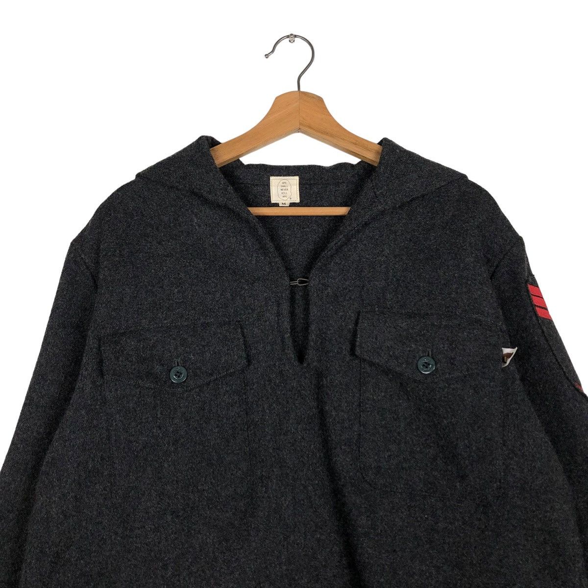 Bape 🔥VINTAGE BAPE NAVY ( NAVAL ACTION TEAM ) JACKET WOOL Size US M / EU 48-50 / 2 - 5 Thumbnail