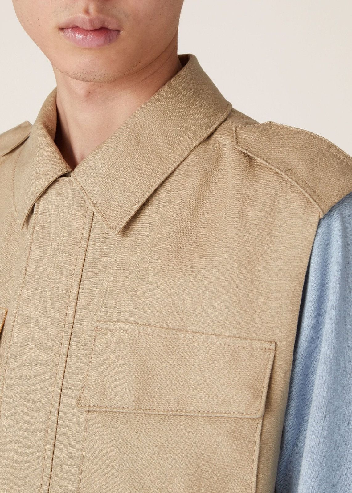 Loro Piana o1srvl11e1224 Tropical Linen Nevado Vest in Light Beige Size US L / EU 52-54 / 3 - 5 Thumbnail