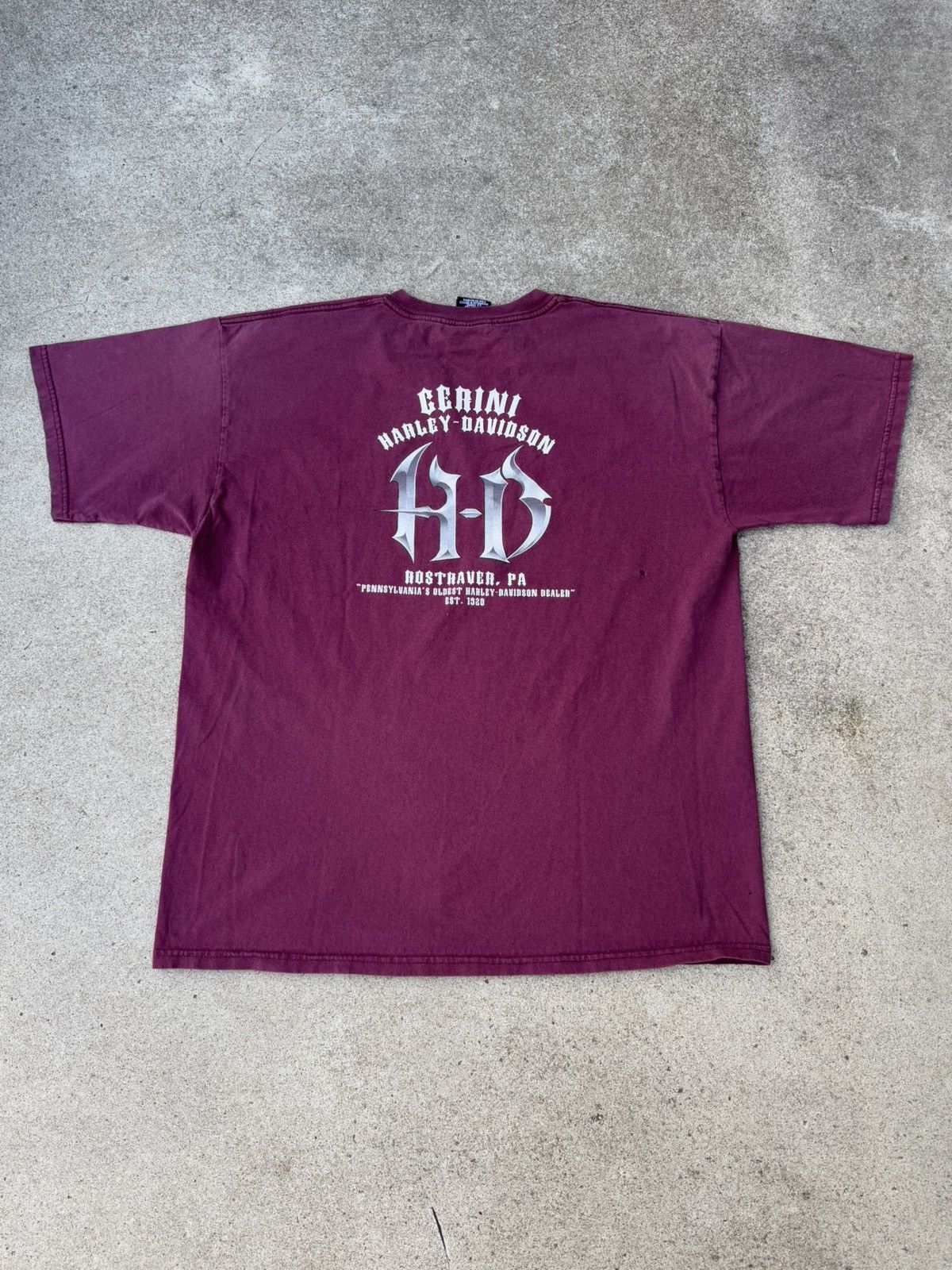 Harley Davidson × Vintage Vintage Y2k Harley Davidson Motorcycle Logo Faded Tee XL Size US XL / EU 56 / 4 - 2 Thumbnail