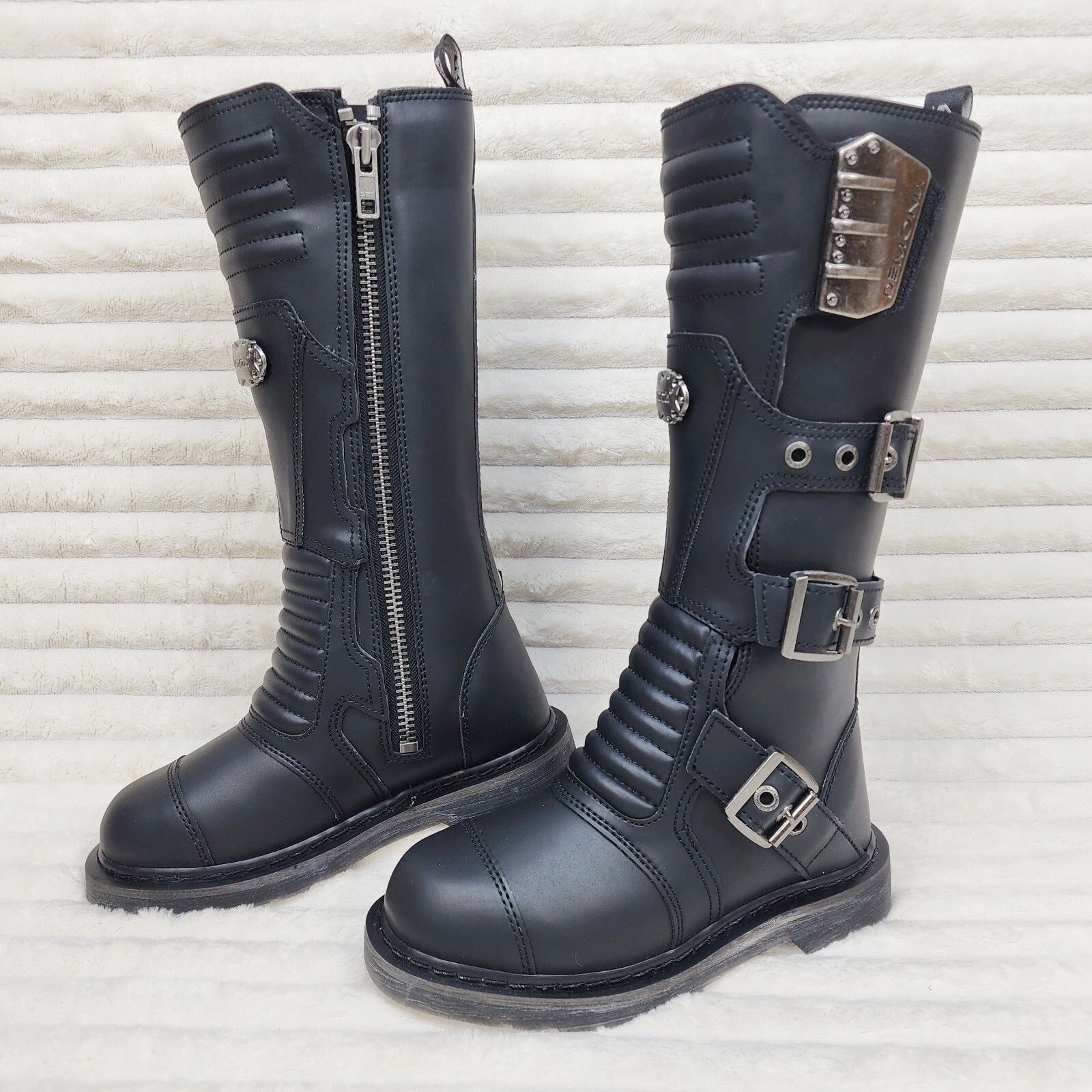 Other Bolt 405 Goth Combat Biker Knee Boots Black Matte Men Sizes Size US 12 / EU 45 - 1 Thumbnail