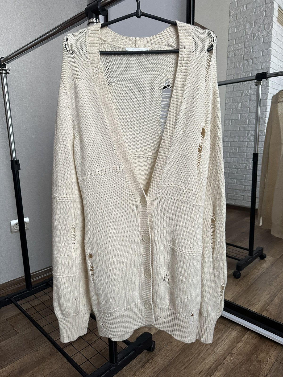 Helmut Lang Helmut Lang Distressed Knit Cardigan Size US XS / EU 42 / 0 - 1 Thumbnail