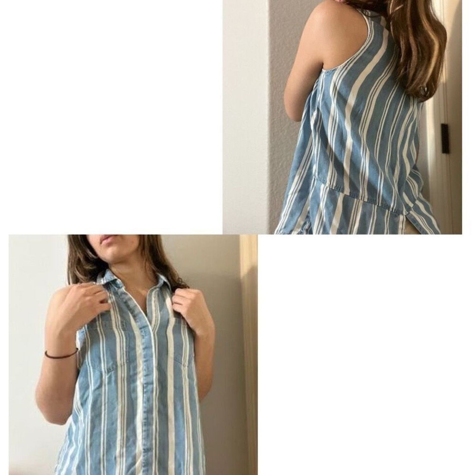 Other Harper Heritage Blue & White Stripe Collared Tank Top | Sz S Size S / US 4 / IT 40 - 2 Thumbnail