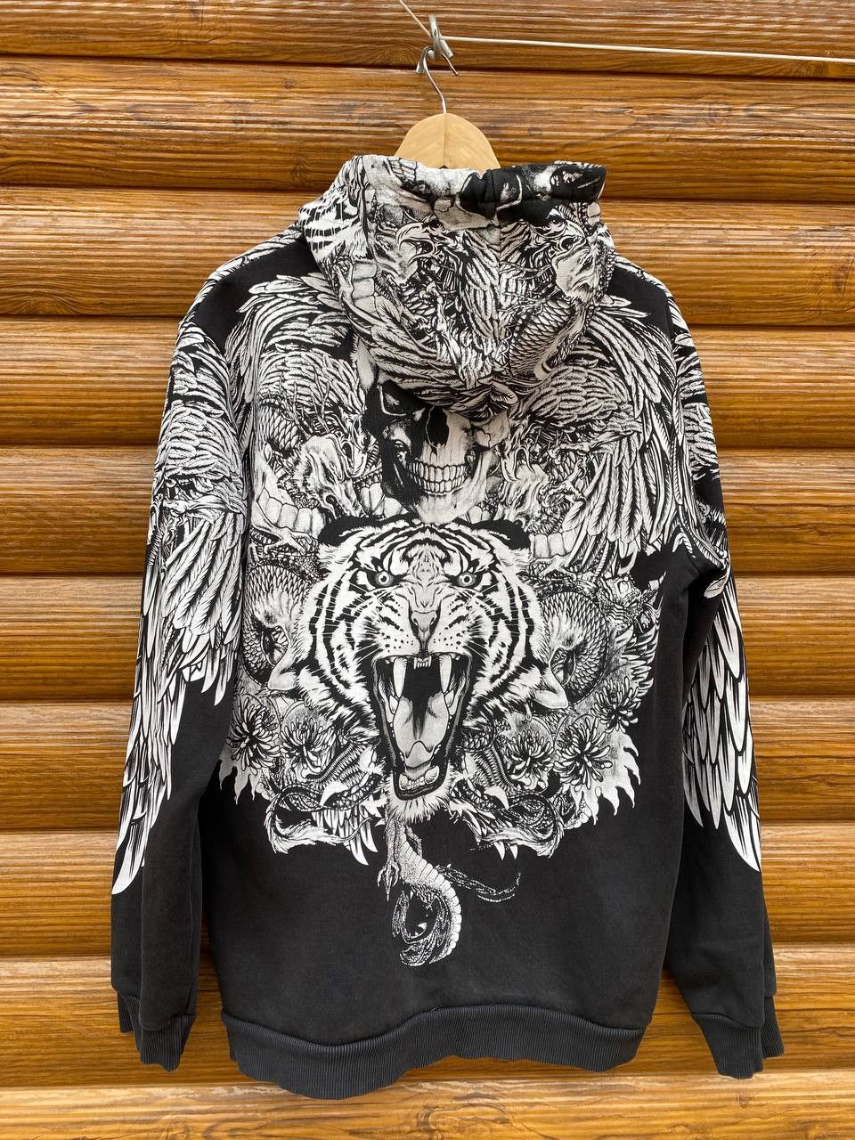 Affliction Y2K AFFLICTION STYLE ZIP HOODIE SKULL PRINT TAPOUT Size US L / EU 52-54 / 3 - 2 Thumbnail