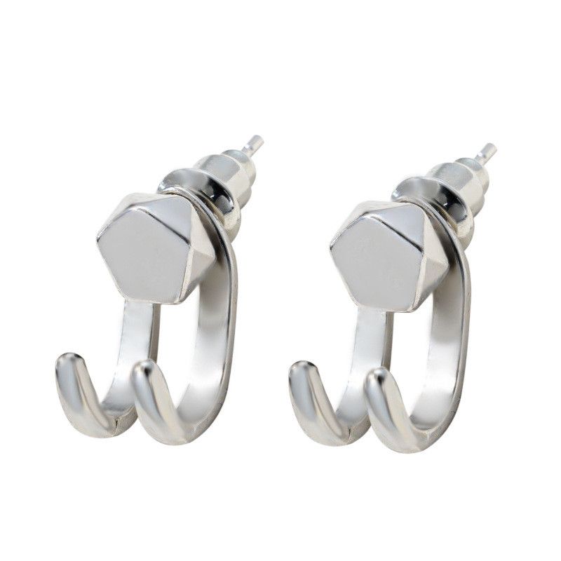 Jewelry × Sterling Silver New Design Earrings One Pairs Chrome Jewelry Size ONE SIZE - 5 Thumbnail