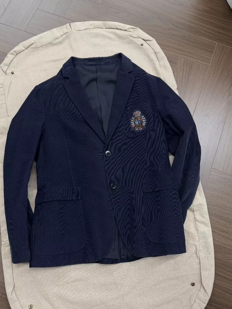Gucci Gucci Blue logo badge embroidered long-sleeved suit 2502-Ne Size 50R - 1 Thumbnail
