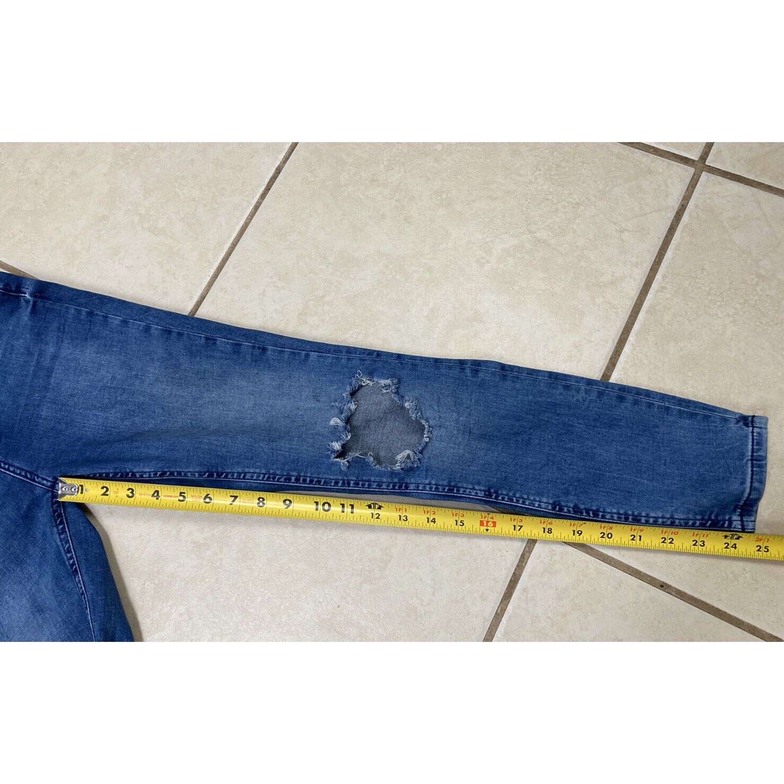 Free People Free People 29 Regular Distressed Stretch Blue Denim Jeans Size 29" - 9 Thumbnail