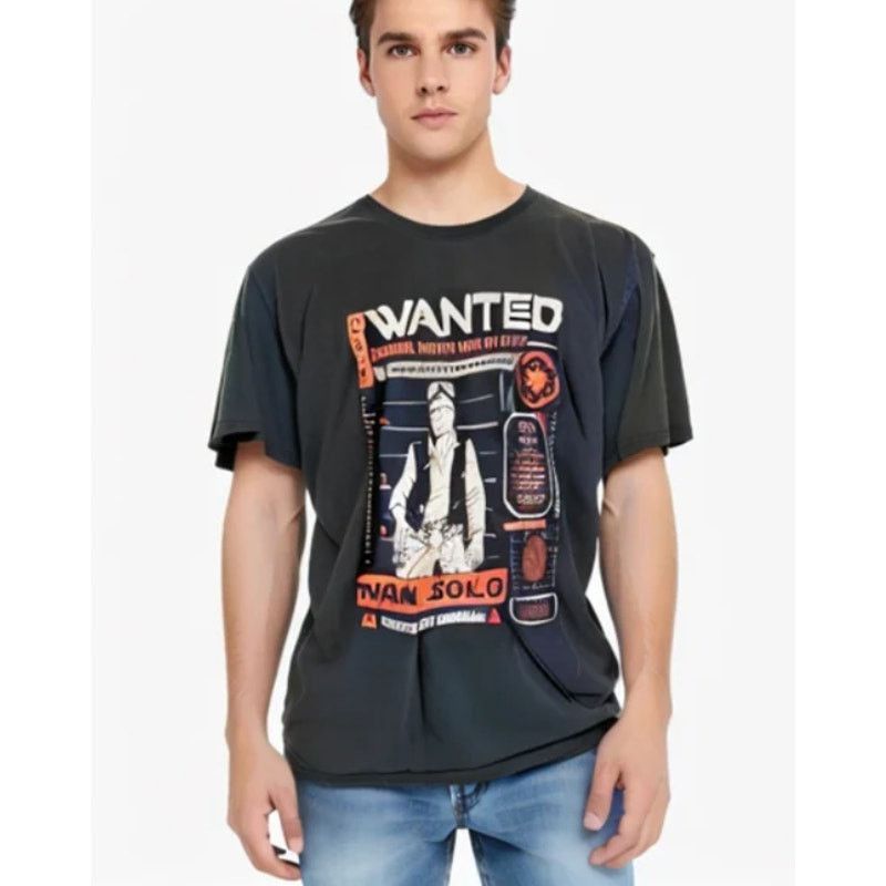 Disney Funko Star Wars Han Solo Wanted Poster Graphic Tee Black S Size US S / EU 44-46 / 1 - 1 Thumbnail