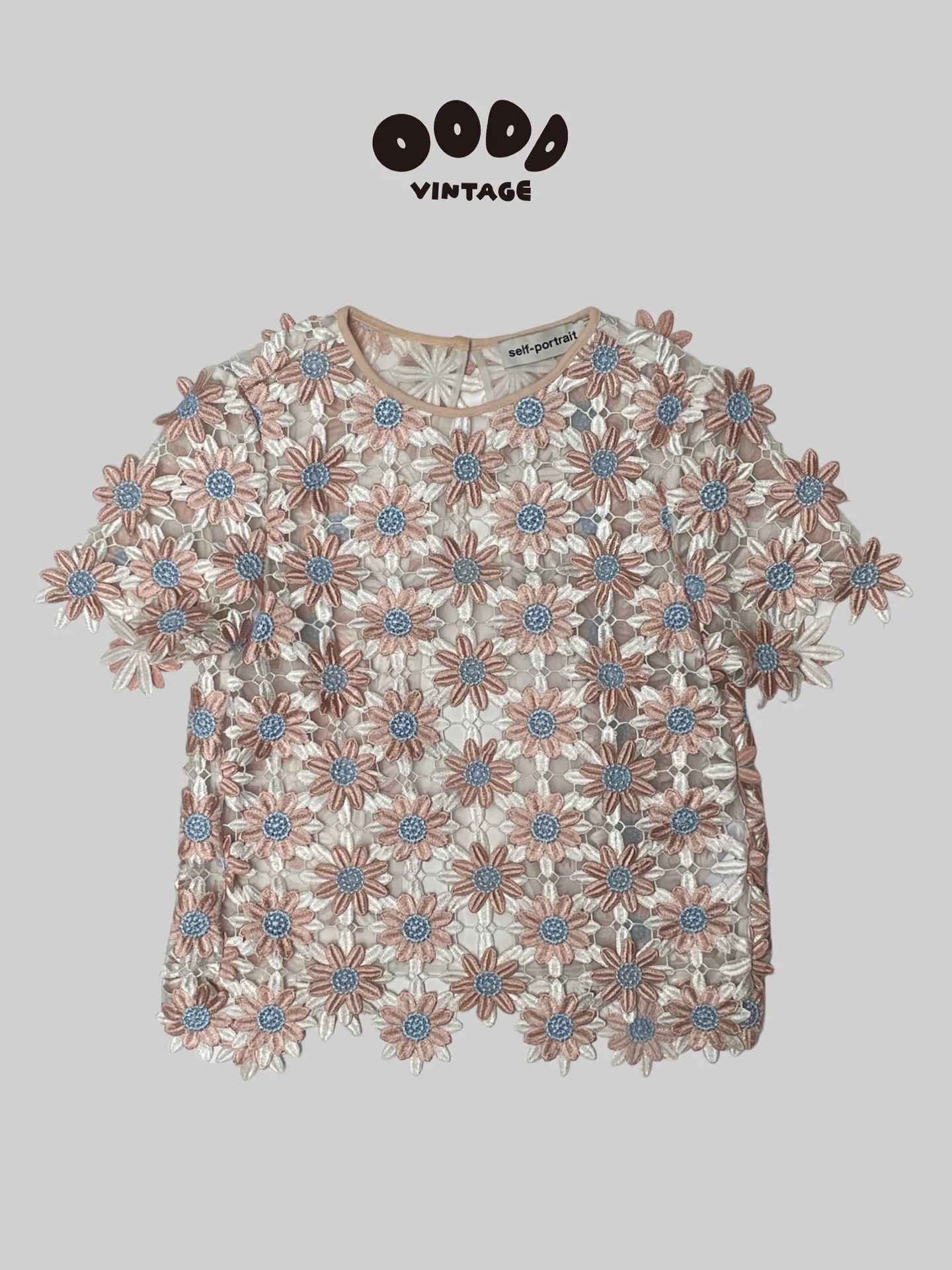 Self-Portrait Self-Portrait Floral Embroidered Top Size S / US 4 / IT 40 - 1 Thumbnail