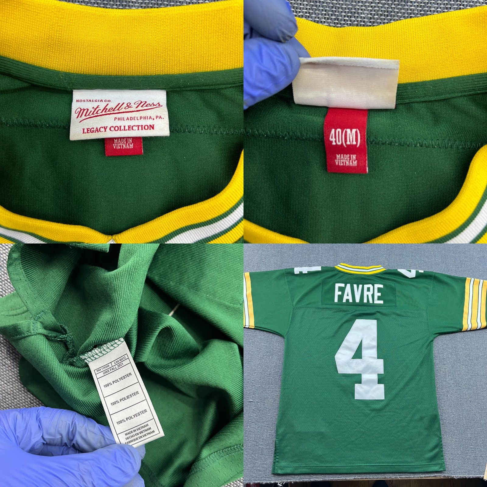 Mitchell & Ness Mitchell & Ness Brett Favre #4 Green Bay Packers 1996 Legacy Jersey Mens Medium Size US L / EU 52-54 / 3 - 8 Thumbnail