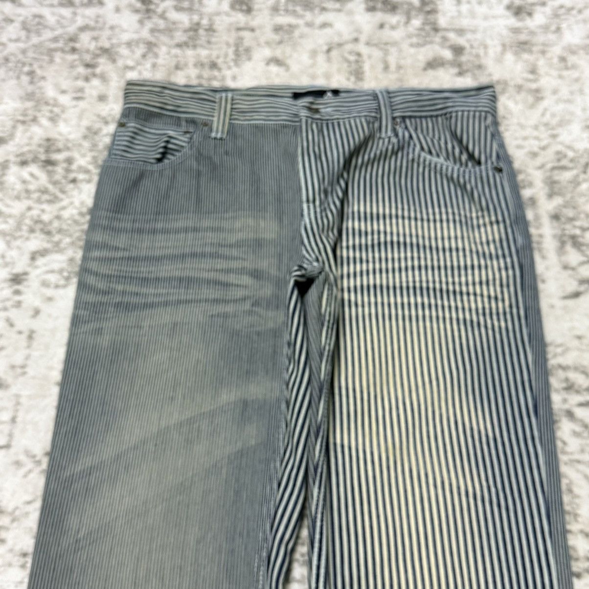 Japanese Brand Jungle Storm Japan Multi Hickory Stripe whiskers Denim Pants Size US 32 / EU 48 - 3 Thumbnail