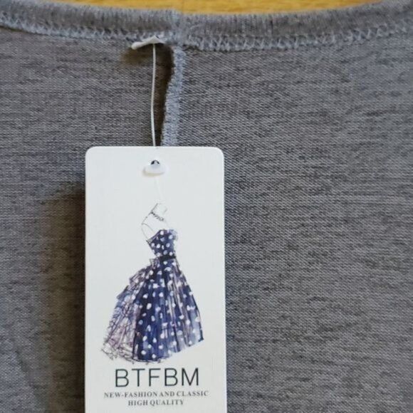 Designer BTFBM Gray Unique Embellished Ribbon, Pompoms Sleeves & Pock Size L / US 10 / IT 46 - 2 Thumbnail