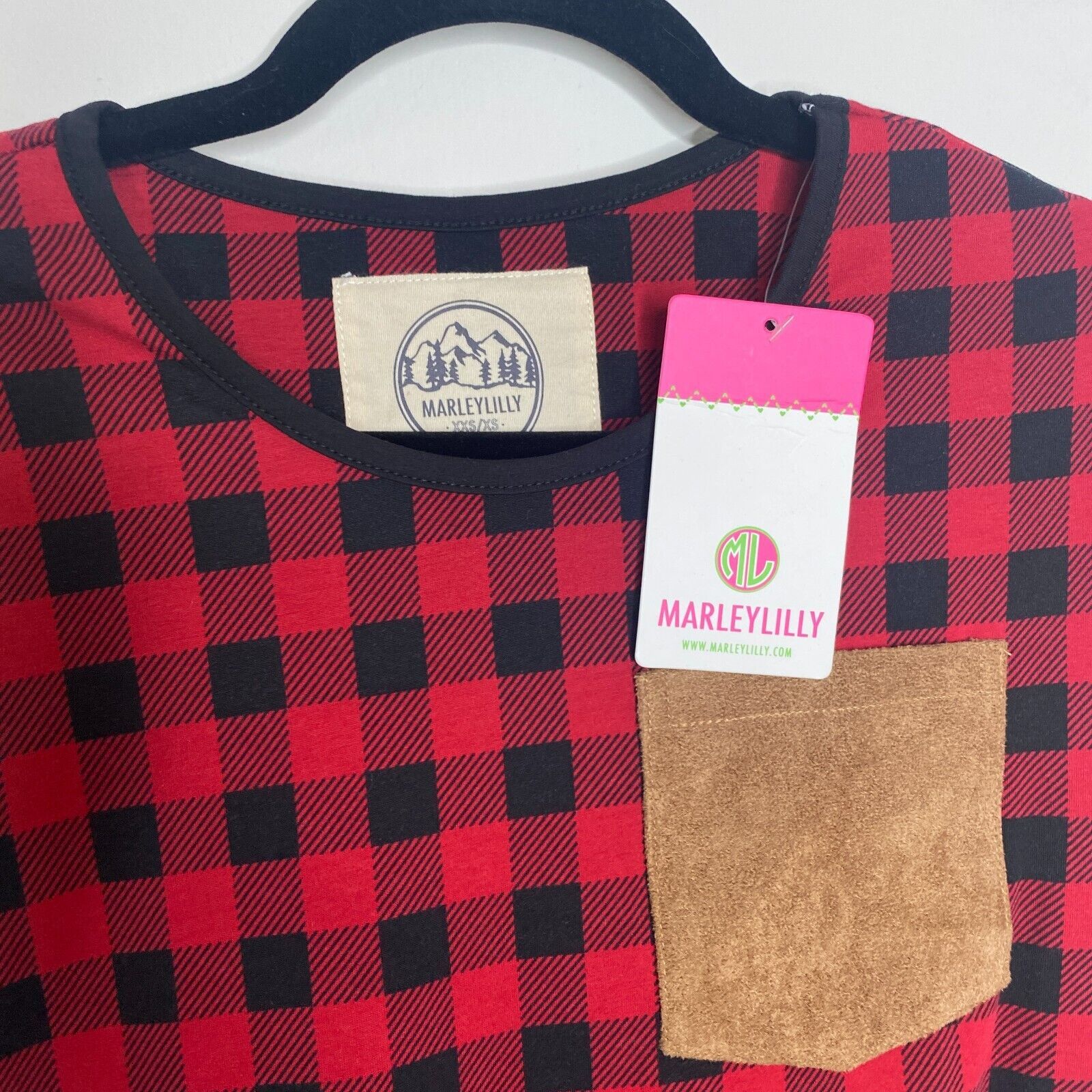 Other NWT Marleylilly Red Black Buffalo Plaid Pocket Flannel Tunic Size XS / US 0-2 / IT 36-38 - 6 Thumbnail