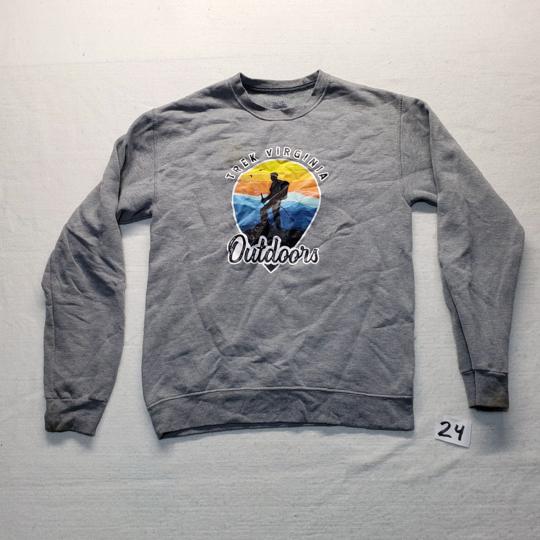 Vintage VINTAGE Unbranded Sweatshirt Pullover College Outdoor Gray S Men's Small Crew Neck Hooded Embroidered Logo Sweatshirt Size US S / EU 44-46 / 1 - 2 Thumbnail