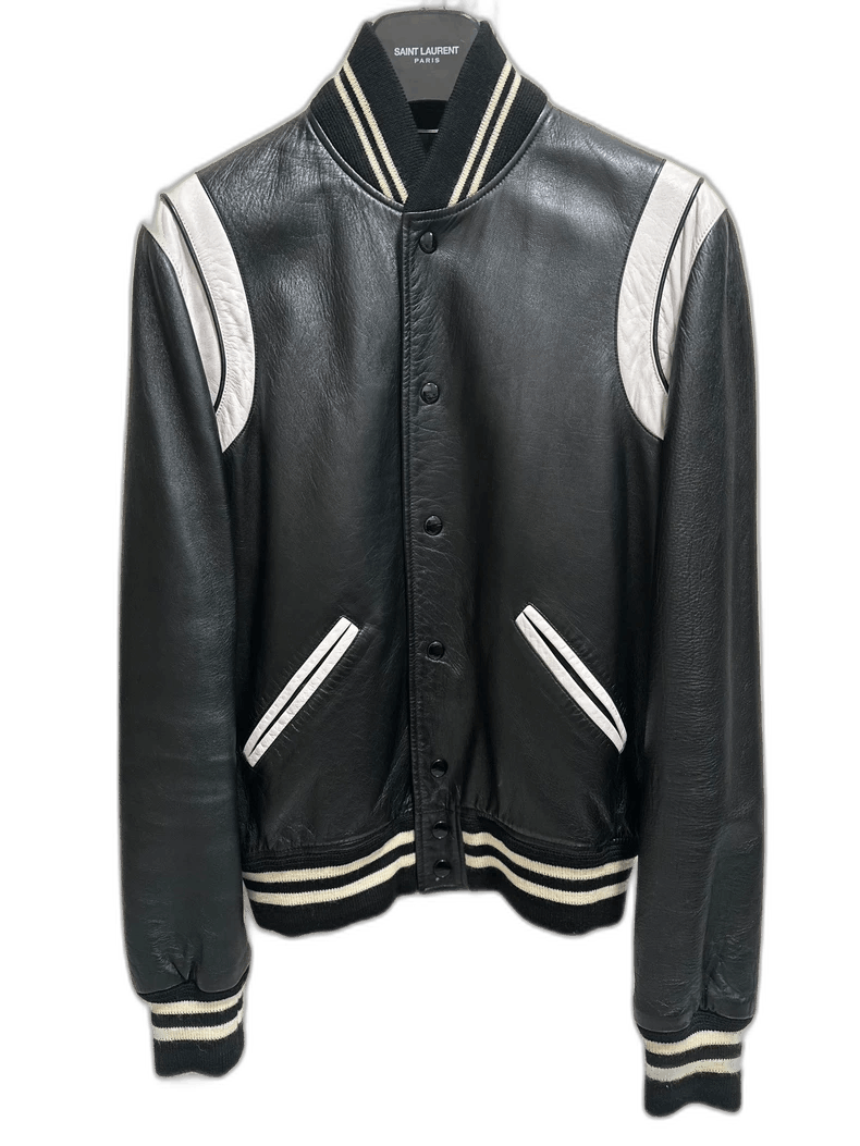 Saint Laurent Paris Saint Laurent 16FW Leather Varsity Jacket- Size US L / EU 52-54 / 3 - 1 Thumbnail