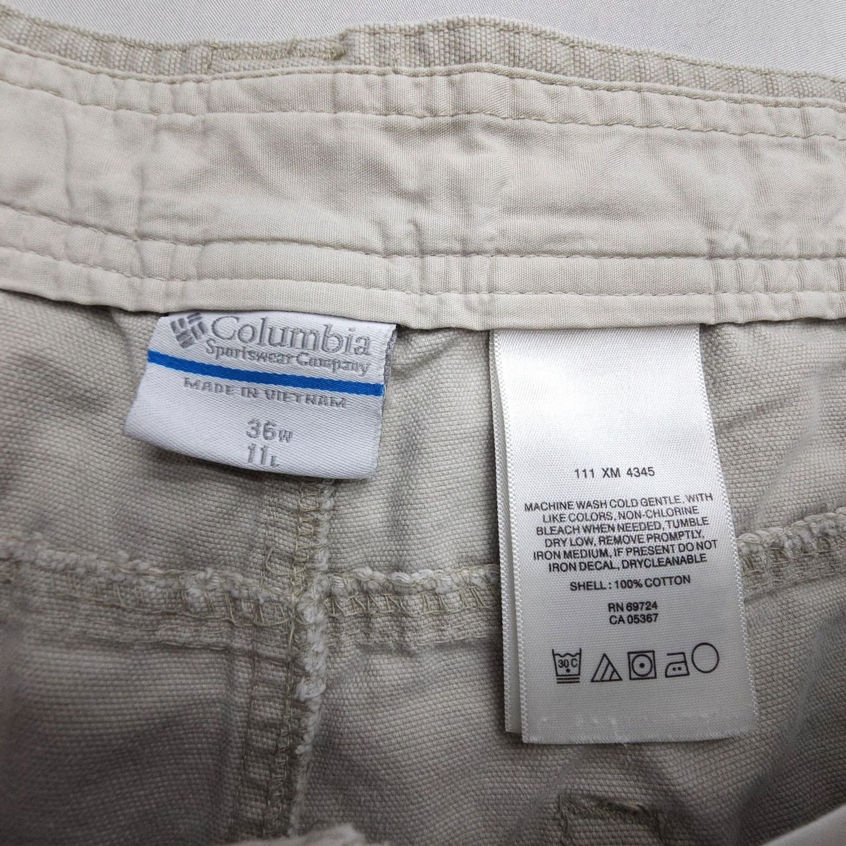 Vintage Columbia Canvas Shorts Mens 36 Ivory Cotton Outdoor Camp Work Casual Travel Size US 36 / EU 52 - 3 Thumbnail