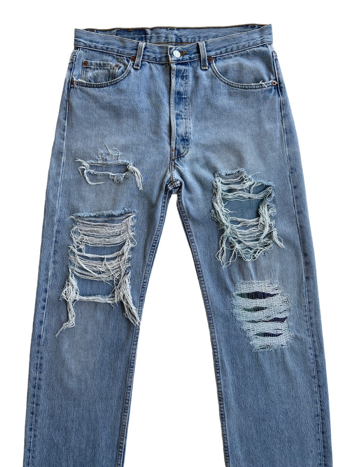 Levi's Vintage Clothing Vintage Levis 522 Ripped Distressed Denim Size US 32 / EU 48 - 2 Thumbnail
