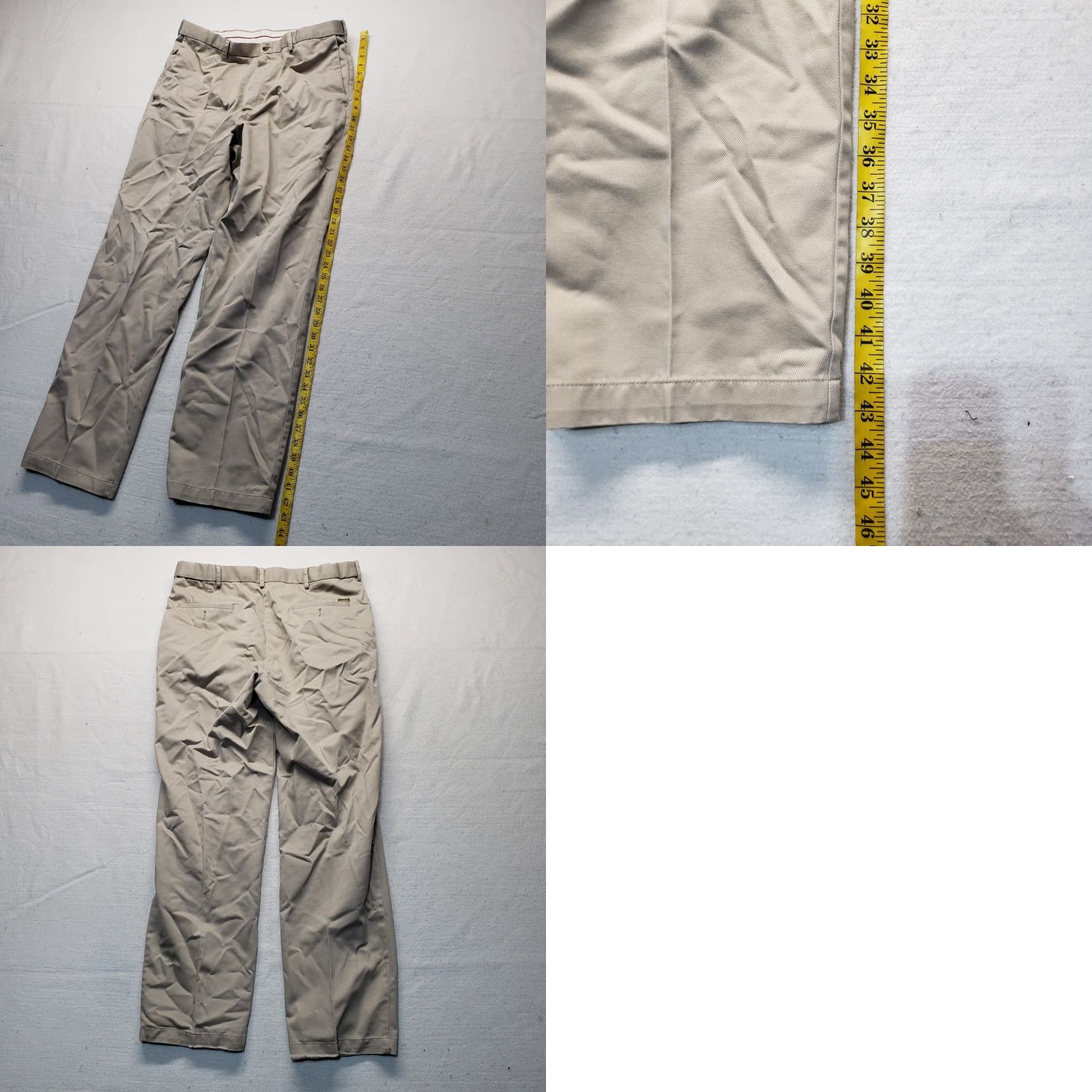 Haggar Haggar Beige Tan Dress Pants Pleated Front Adult Men's Size 36 x 32 Regular Inseam 32 in Pockets Size US 36 / EU 52 - 8 Thumbnail