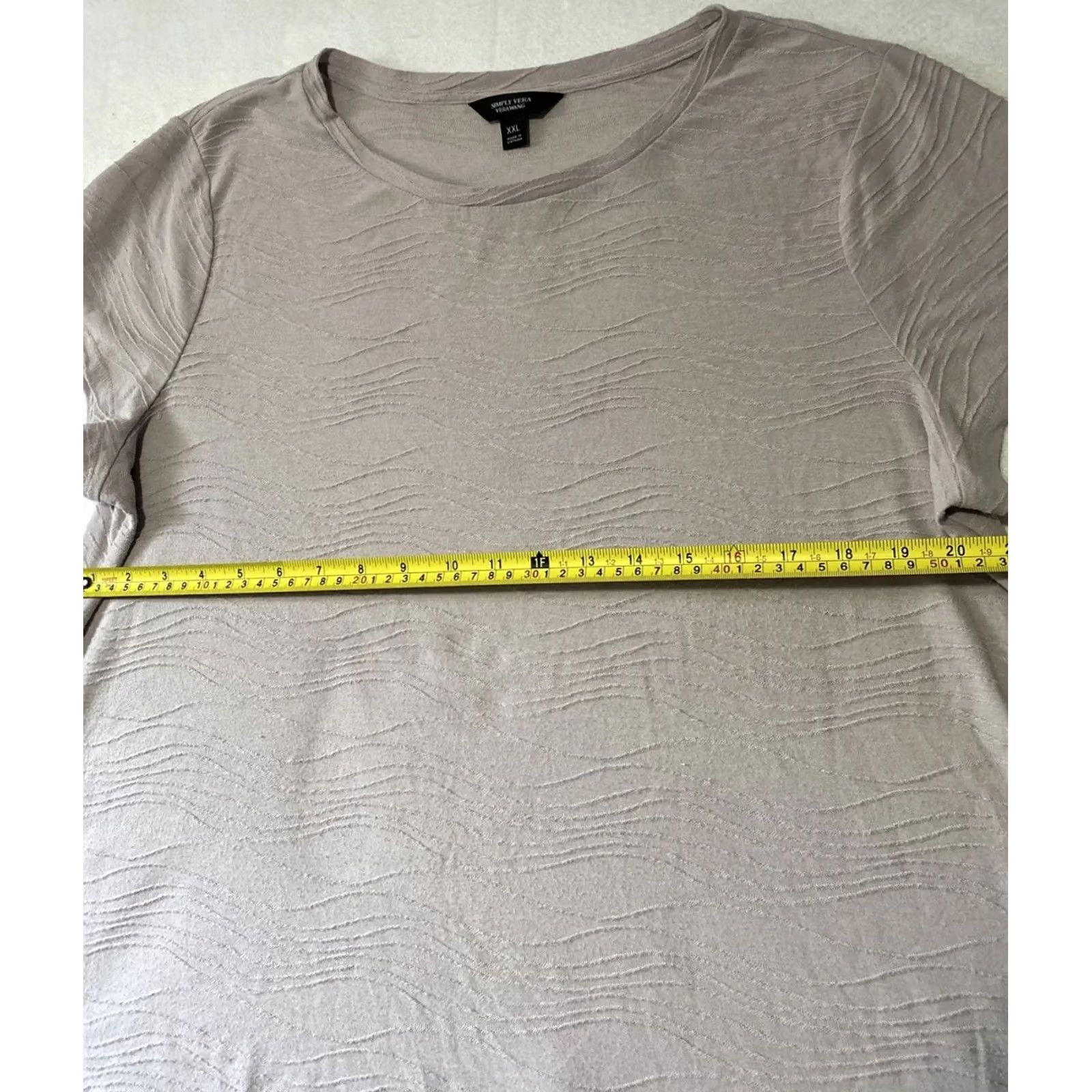 Vintage Simply Vera by Vera Wang T-Shirt Women’s Short Sleeve Casual Blouse 2XL Beige Cotton Polyester Relaxed Regular Womens Size XXL / US 16-18 / IT 52-54 - 5 Thumbnail
