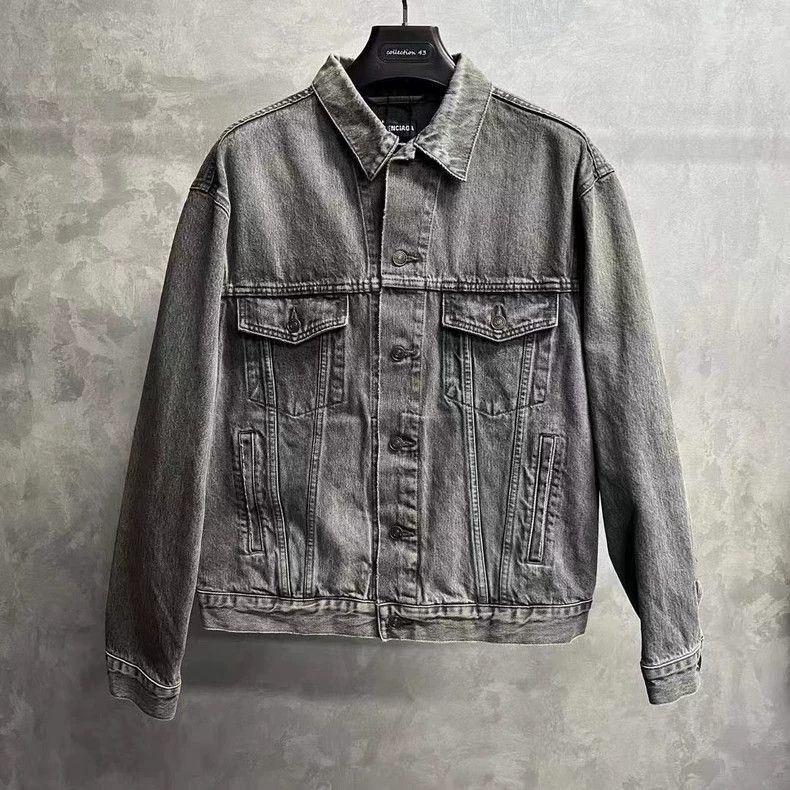 Balenciaga Balenciaga latest gray back logo washed denim jacket-2506 Size US M / EU 48-50 / 2 - 1 Thumbnail