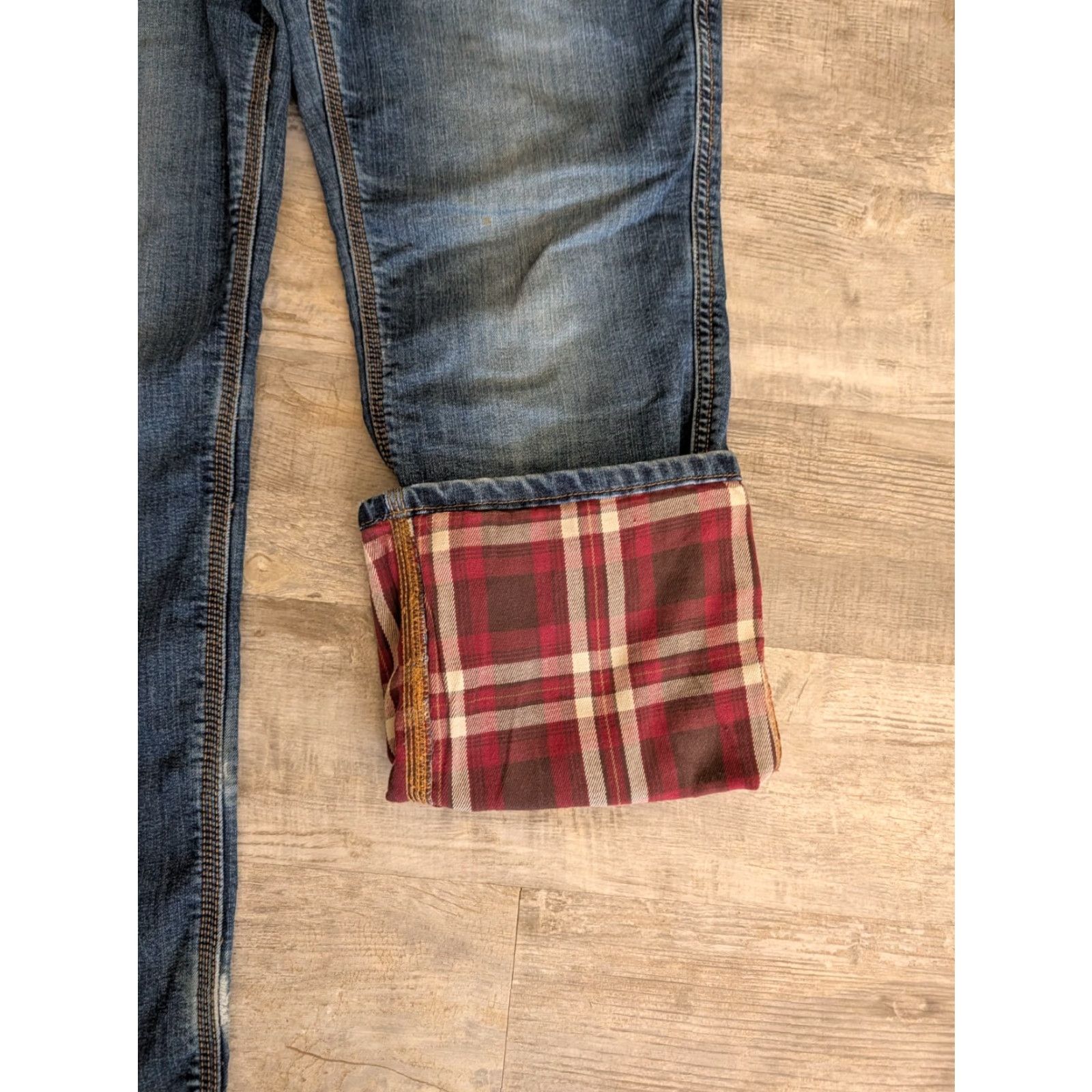 Carhartt Carhartt Jeans Womens 14 Regular Fit Denim Straight 36x31 Blue Cotton Polyester Spandex Lined Flannel Workwear 5-Pocket Size 36" / US 14 / IT 50 - 2 Thumbnail